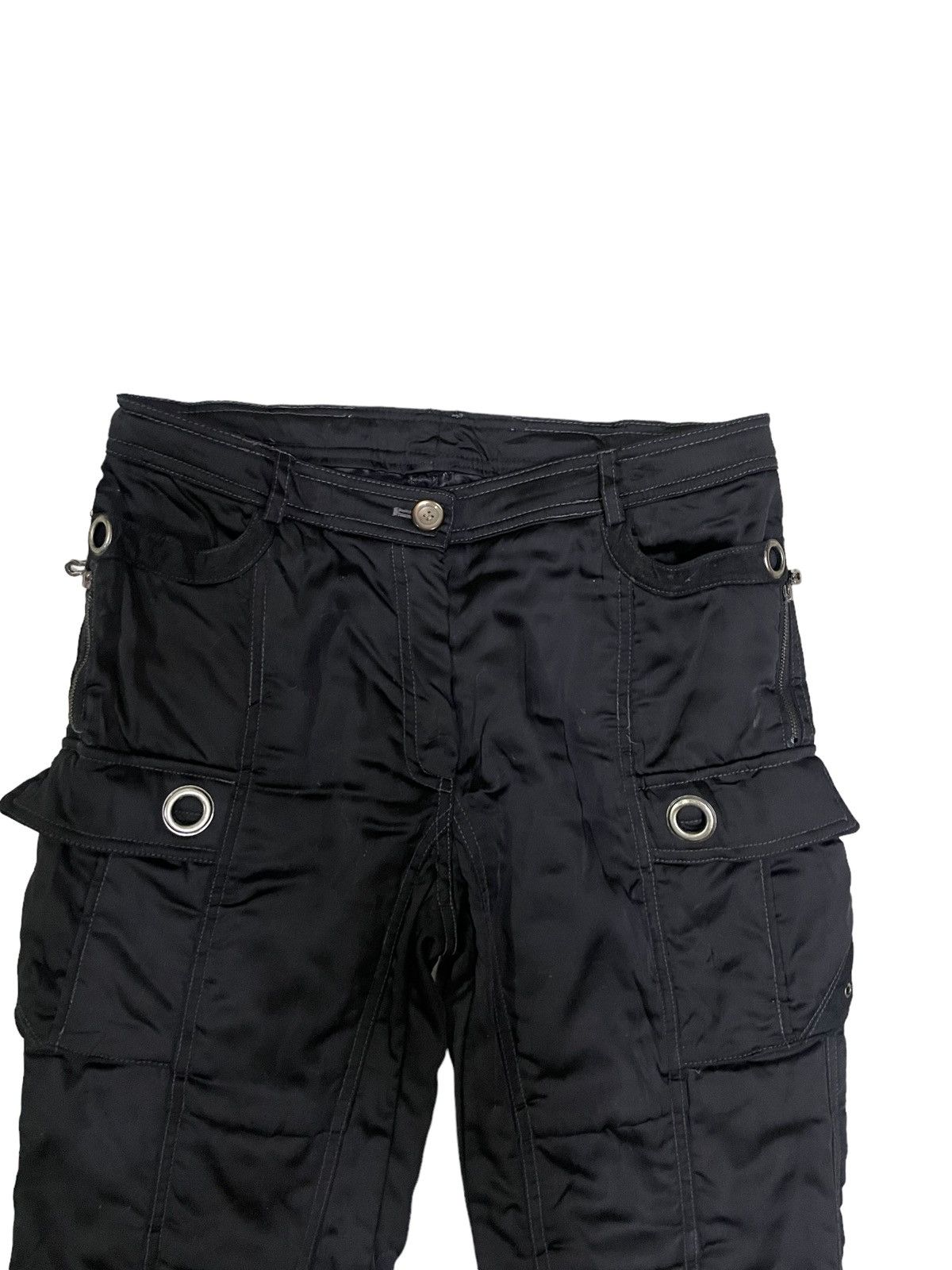 Japanese Brand Japanese Brand Goth Style Low Rise Cargo Flare Pants Size 29" - 4 Thumbnail