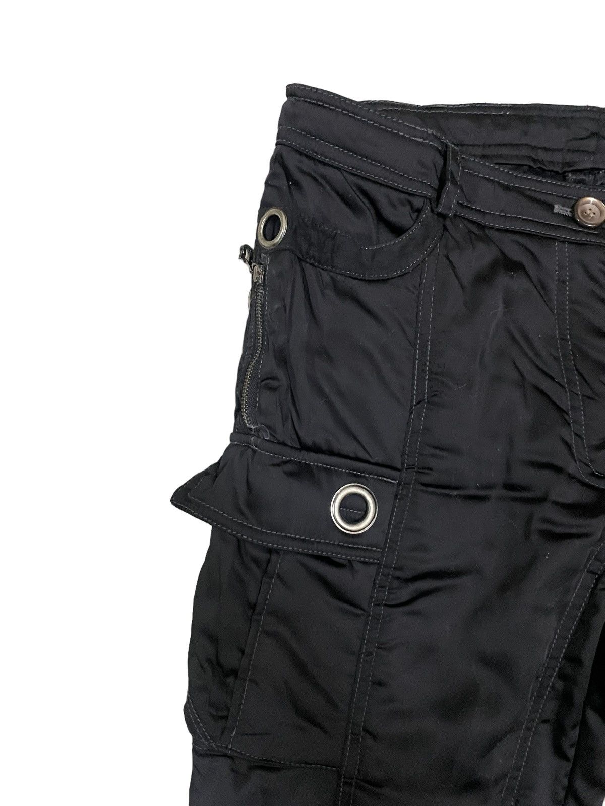 Japanese Brand Japanese Brand Goth Style Low Rise Cargo Flare Pants Size 29" - 2 Thumbnail