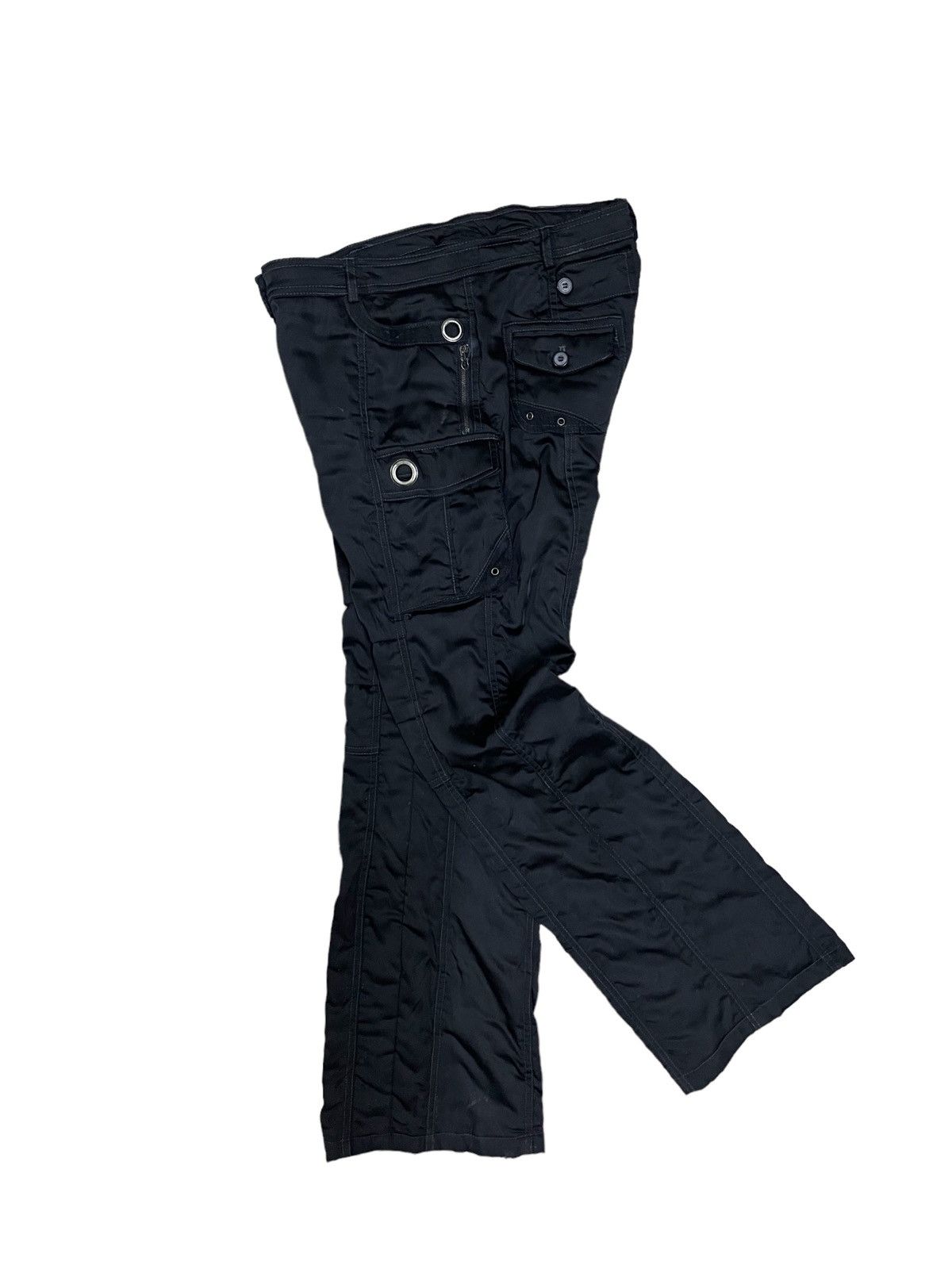 Japanese Brand Japanese Brand Goth Style Low Rise Cargo Flare Pants Size 29" - 8 Thumbnail
