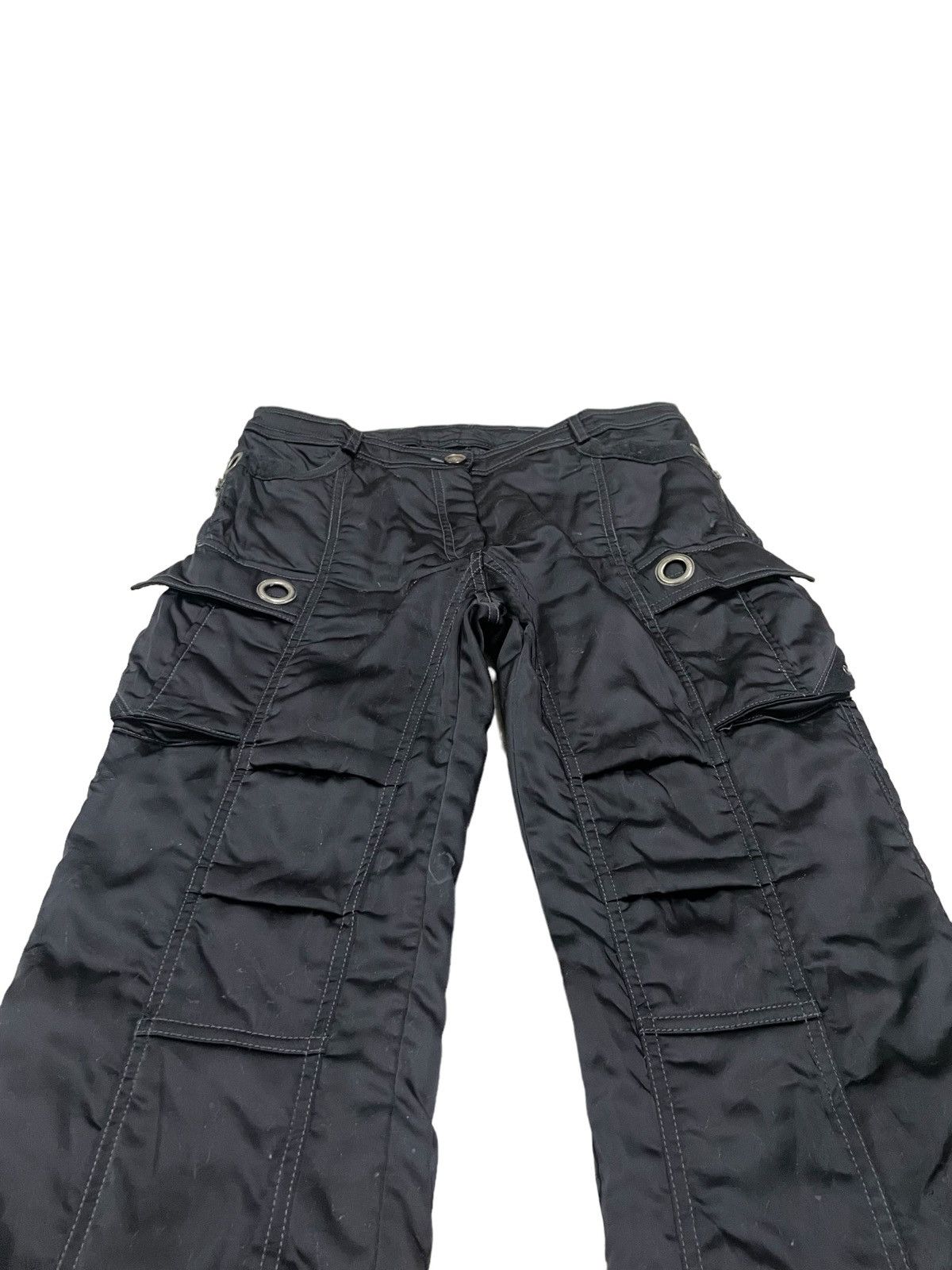 Japanese Brand Japanese Brand Goth Style Low Rise Cargo Flare Pants Size 29" - 5 Thumbnail