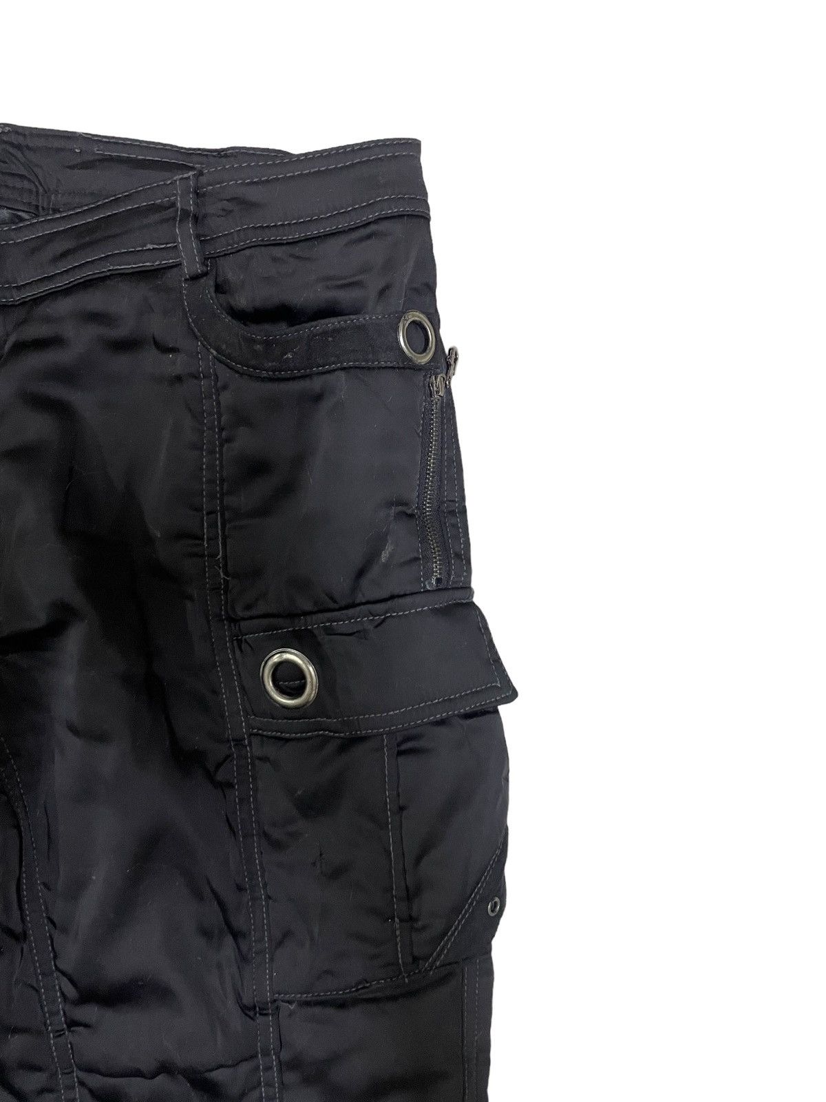 Japanese Brand Japanese Brand Goth Style Low Rise Cargo Flare Pants Size 29" - 3 Thumbnail