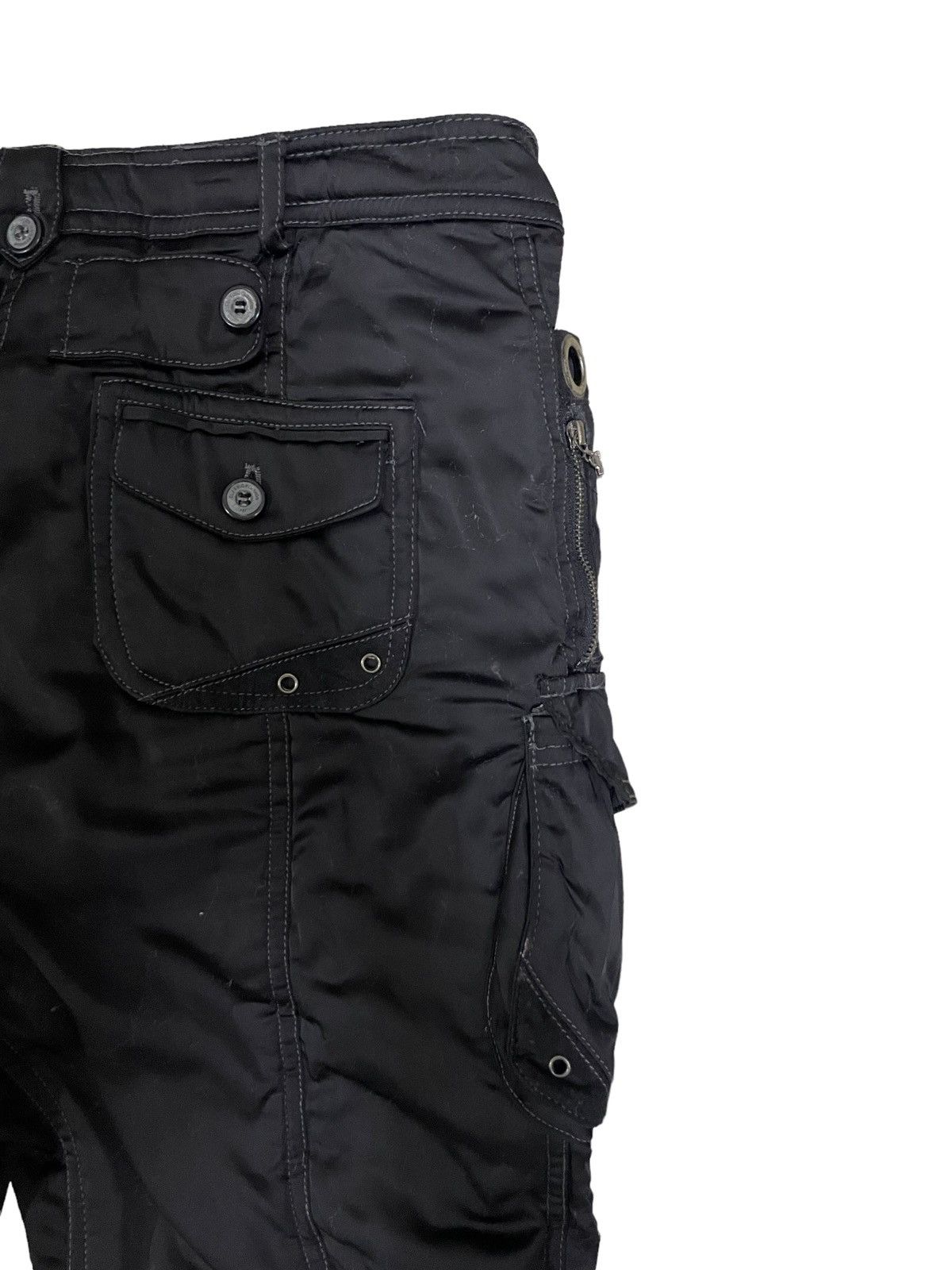 Japanese Brand Japanese Brand Goth Style Low Rise Cargo Flare Pants Size 29" - 13 Thumbnail