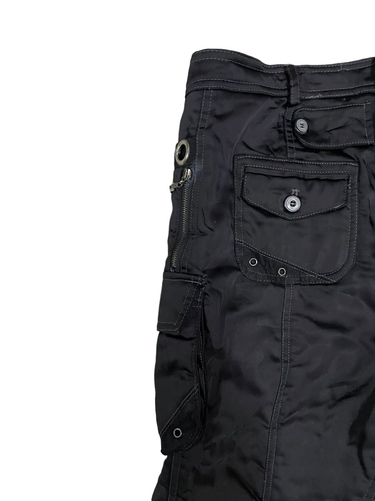 Japanese Brand Japanese Brand Goth Style Low Rise Cargo Flare Pants Size 29" - 12 Thumbnail
