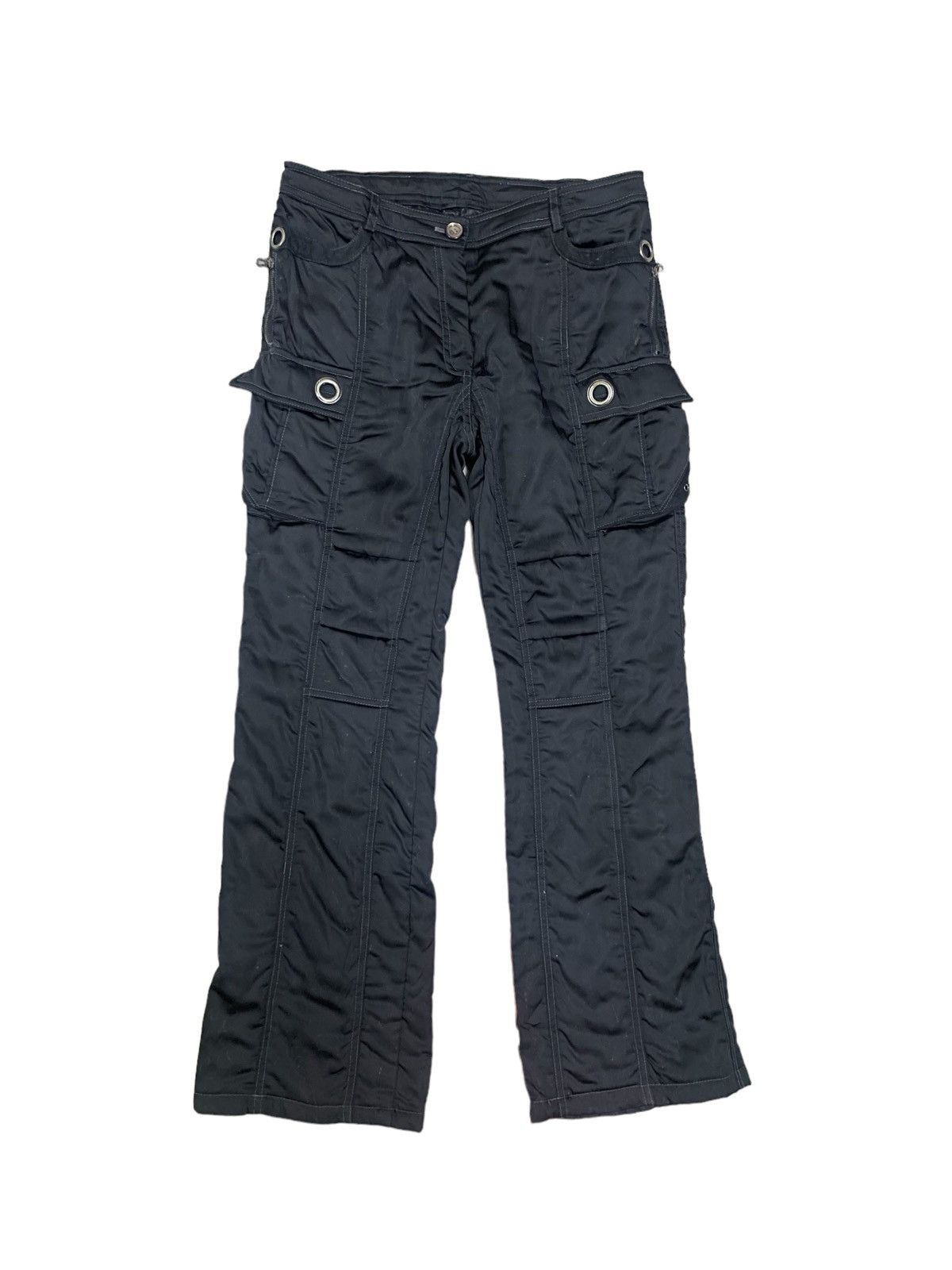 Japanese Brand Japanese Brand Goth Style Low Rise Cargo Flare Pants Size 29" - 7 Thumbnail