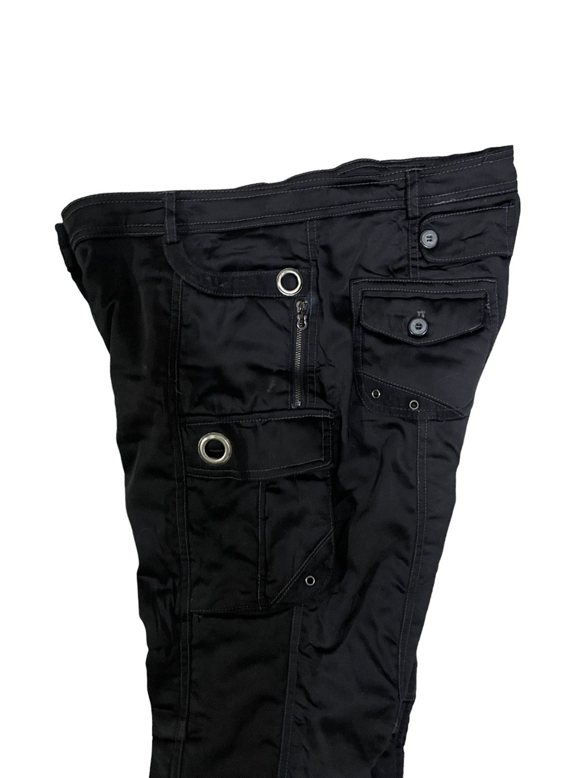 Japanese Brand Japanese Brand Goth Style Low Rise Cargo Flare Pants Size 29" - 9 Thumbnail