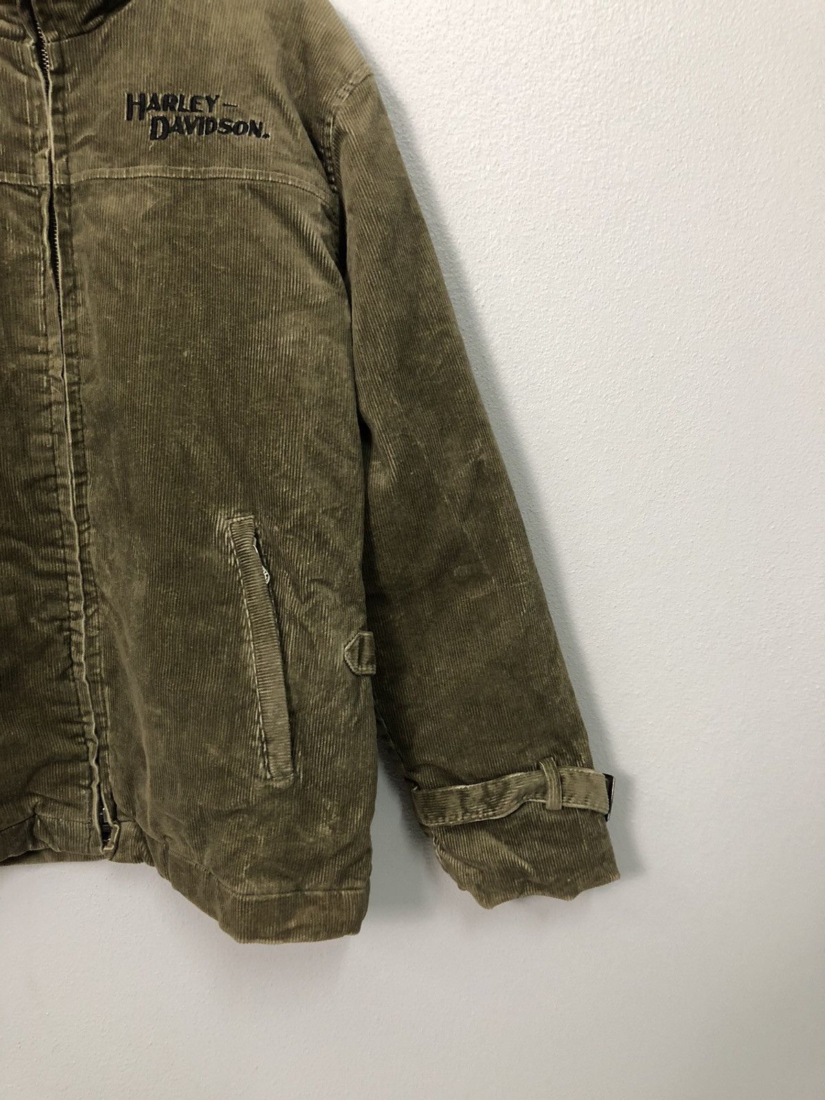 Harley Davidson Vintage Harley Davidson Zipper Ups Corduroy Jacket Size US M / EU 48-50 / 2 - 2 Thumbnail