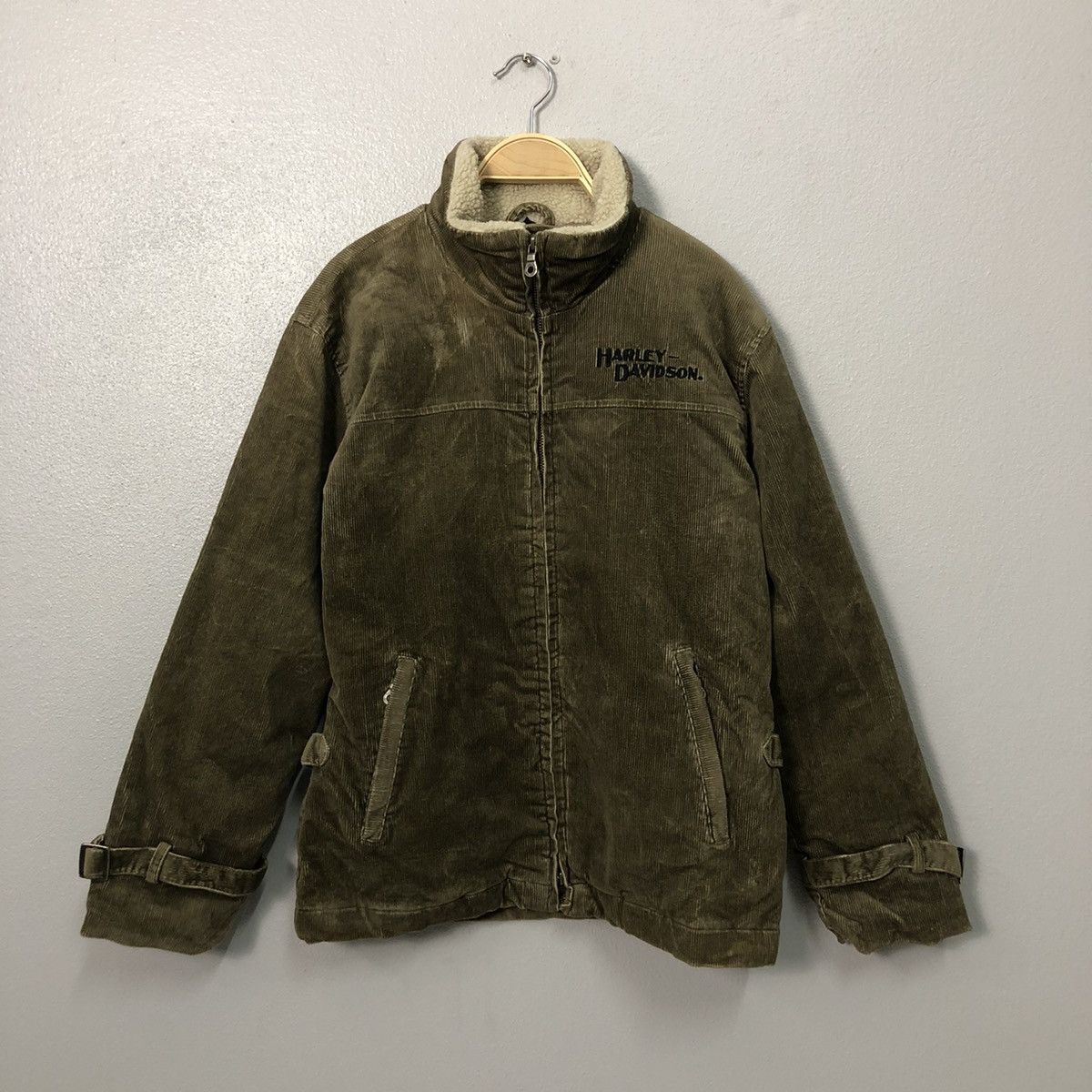 Vintage Harley Davidson Zipper Ups Corduroy Jacket
