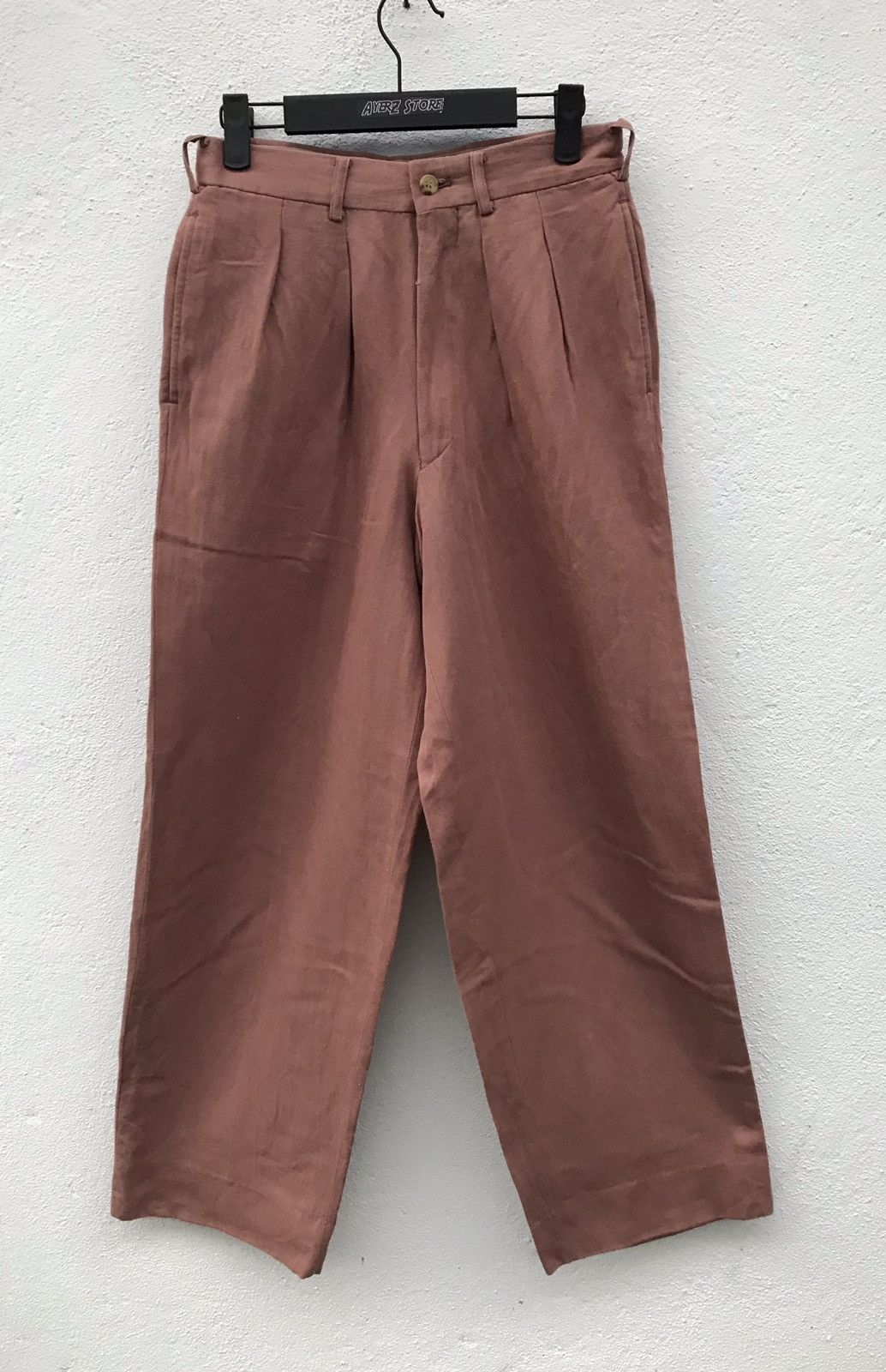 image of Nigel Cabourn Nigel Curtiss Baggy Designer Wool Pants Made In Japan in Light Purple, Men's (Size 27