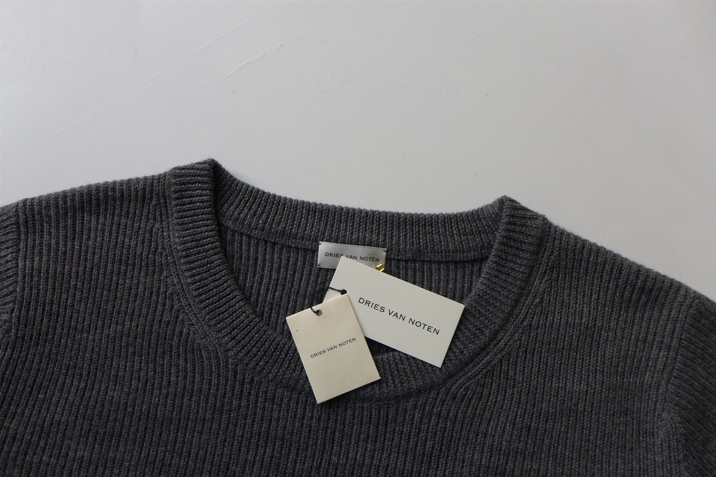Dries Van Noten Dries Van Noten Tillman Sweater - Anthracite Merino Wool Size US M / EU 48-50 / 2 - 8 Thumbnail