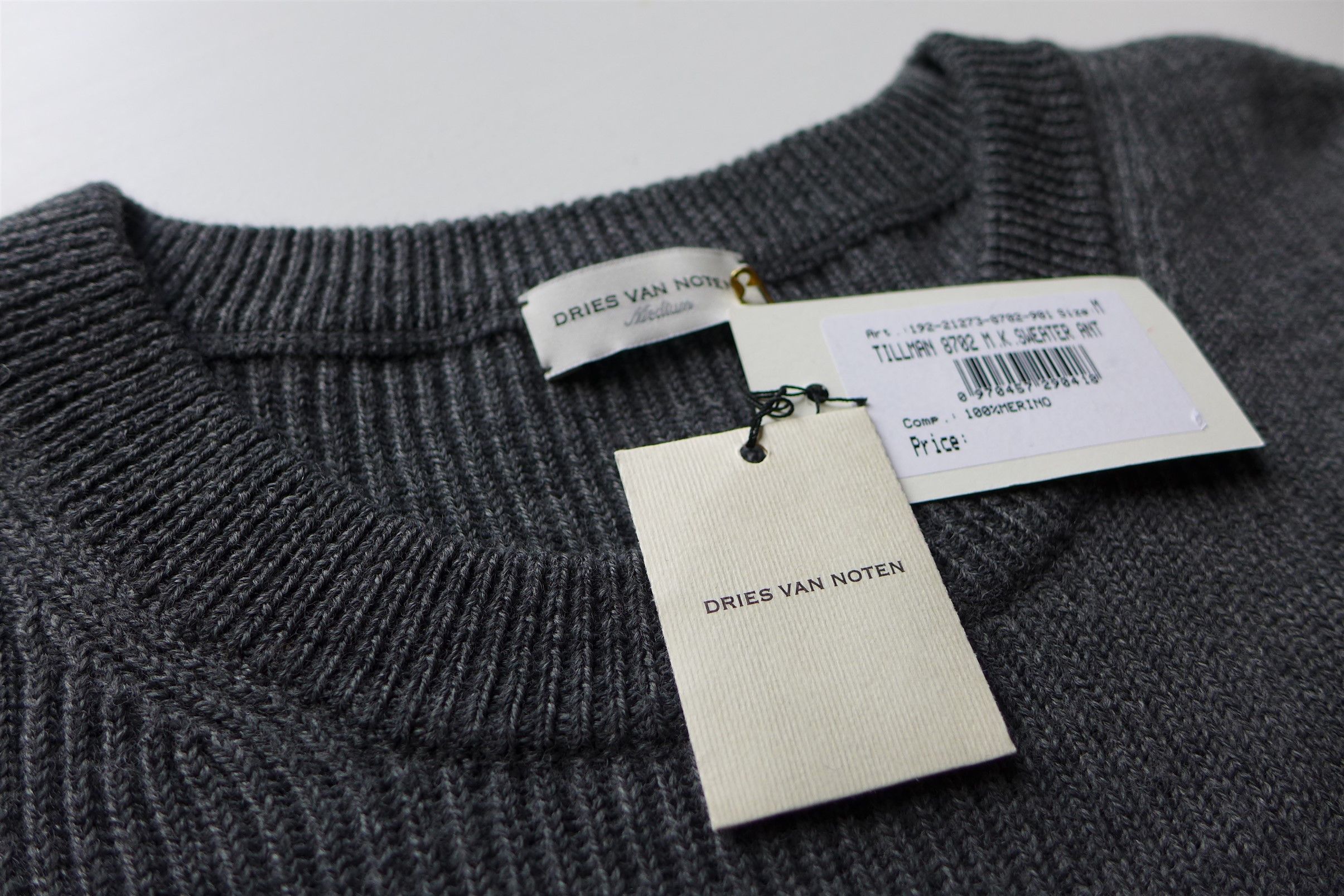 Dries Van Noten Dries Van Noten Tillman Sweater - Anthracite Merino Wool Size US M / EU 48-50 / 2 - 9 Thumbnail