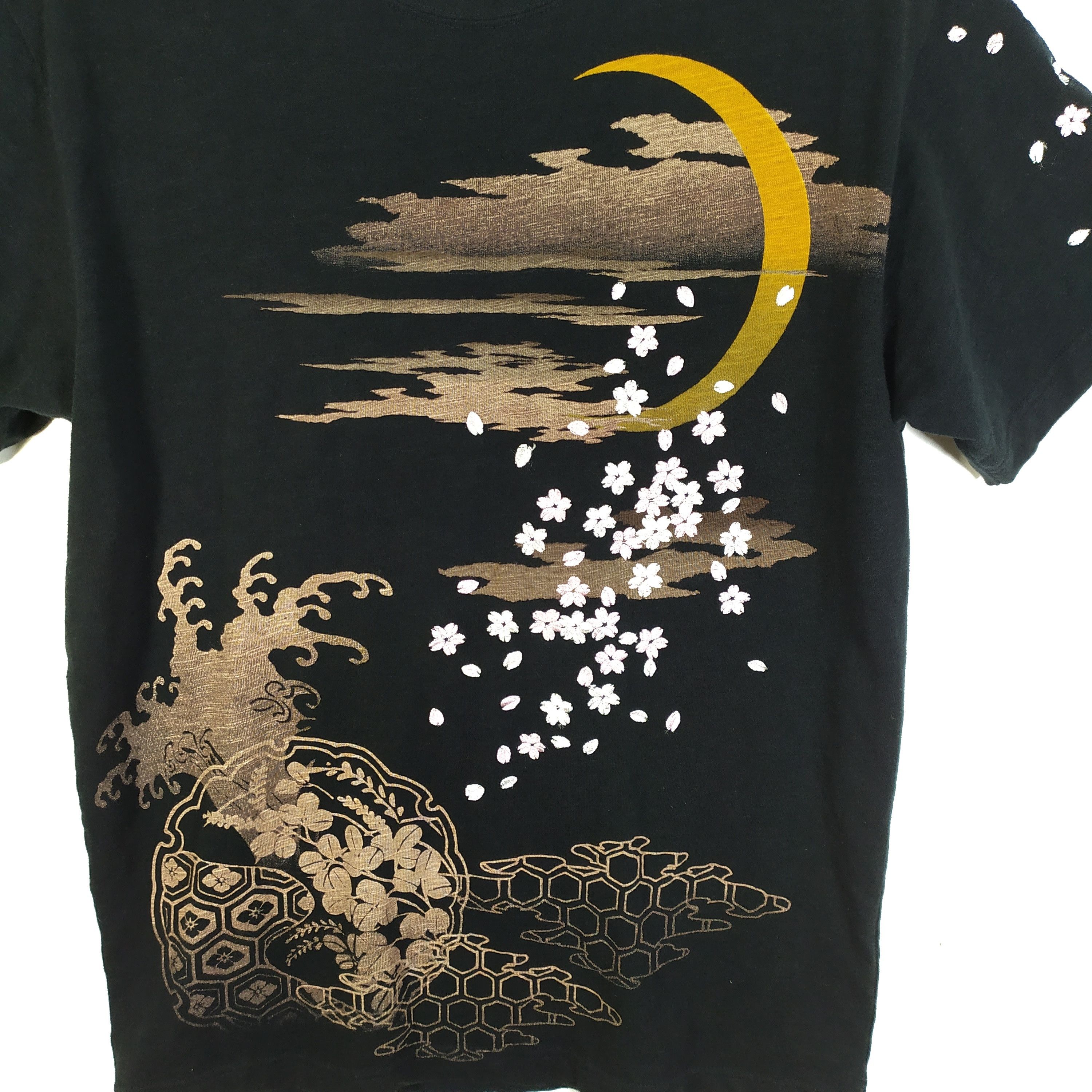 Japanese Brand Sukajan Skeleton Sakura Embroidery Logo Sukajan Tee #49-003 Size US M / EU 48-50 / 2 - 10 Thumbnail