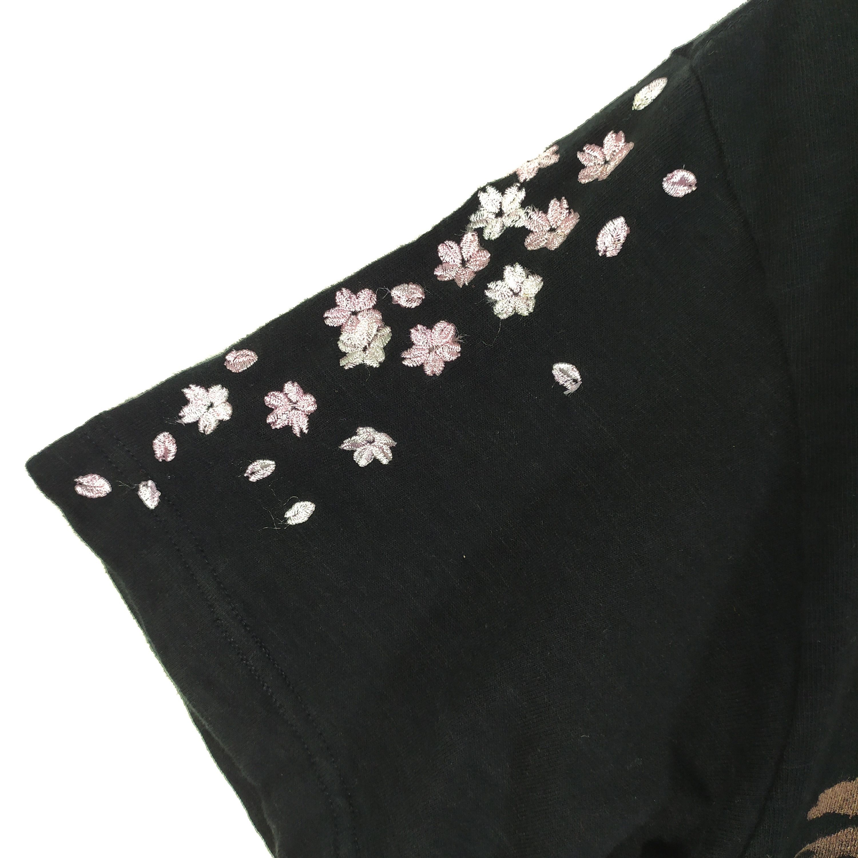 Japanese Brand Sukajan Skeleton Sakura Embroidery Logo Sukajan Tee #49-003 Size US M / EU 48-50 / 2 - 6 Thumbnail