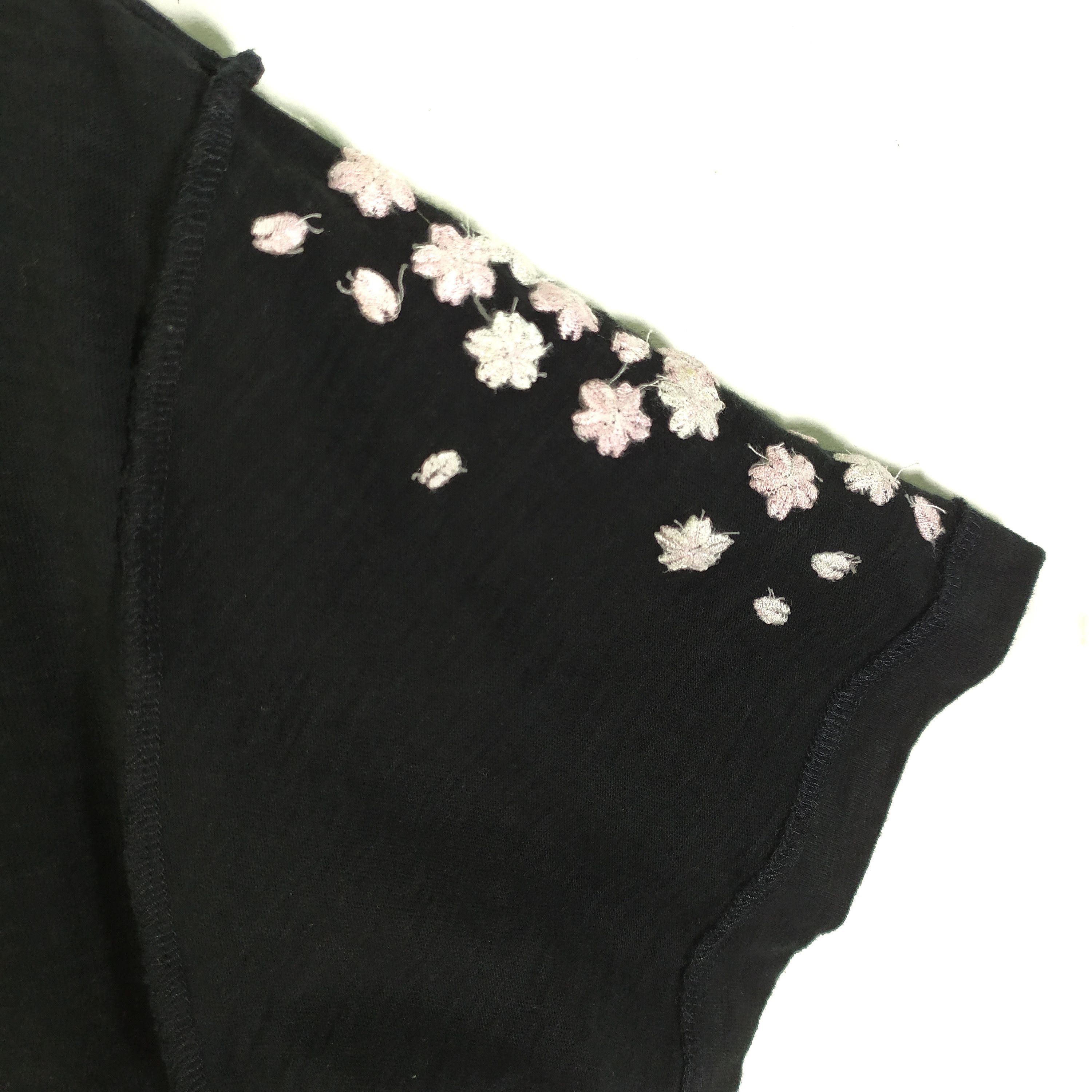Japanese Brand Sukajan Skeleton Sakura Embroidery Logo Sukajan Tee #49-003 Size US M / EU 48-50 / 2 - 8 Thumbnail