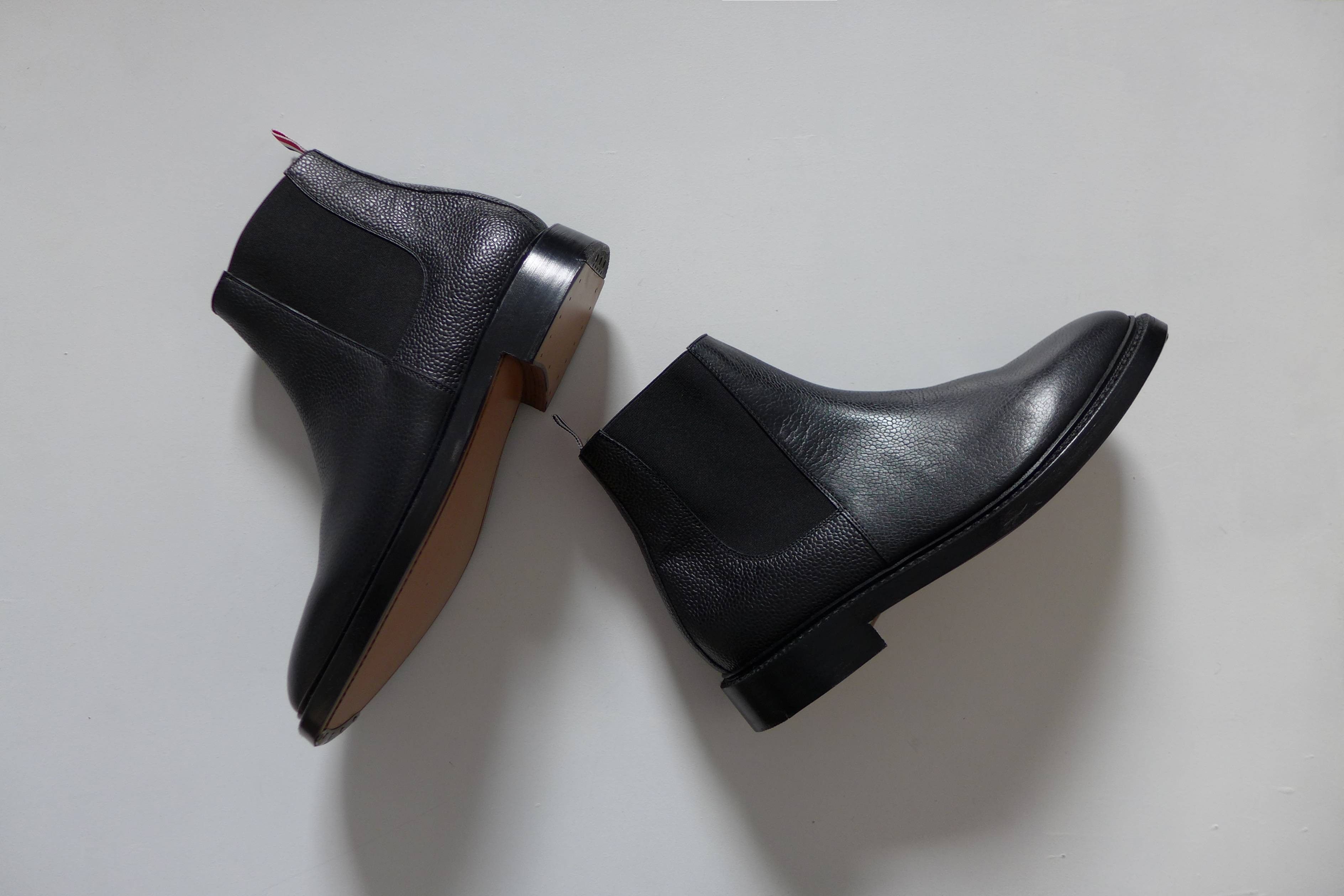 Thom Browne Thom Browne FW16 Chelsea Boots - Black Pebble Grain Leather Size US 8 / EU 41 - 4 Thumbnail