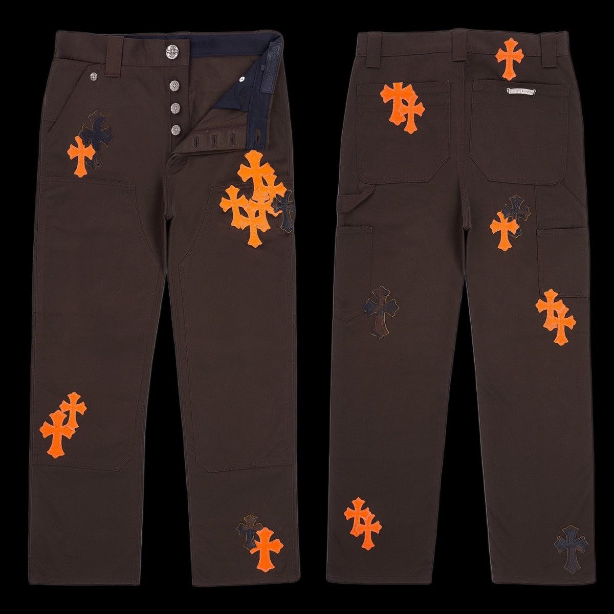 Chrome Hearts chrome hearts orange camo cross patch carpenter pants brown Size US 34 / EU 50 - 13 Thumbnail