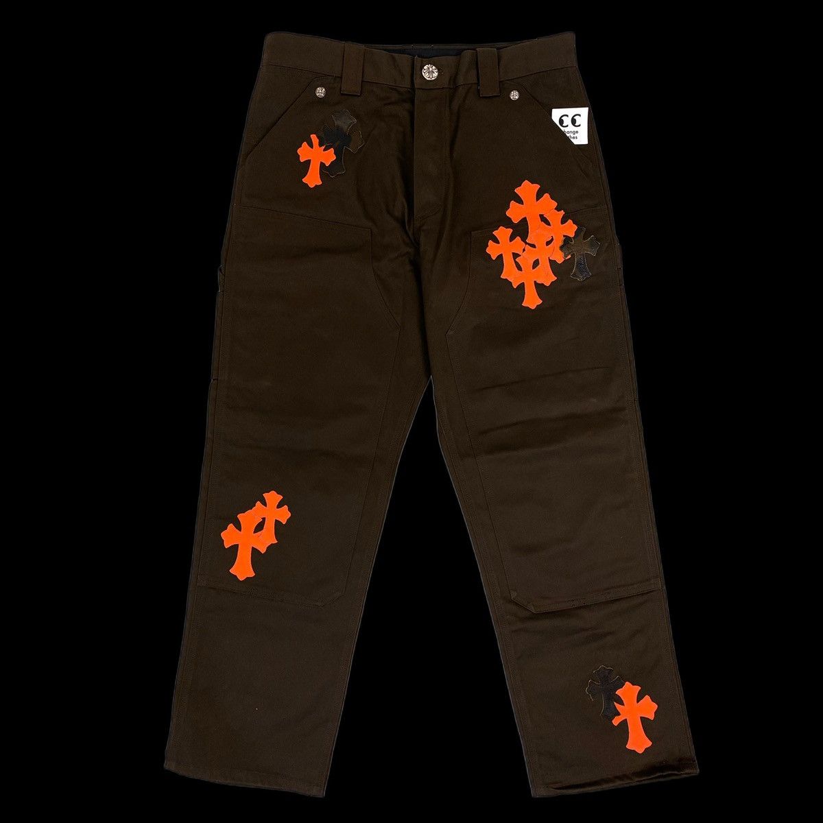 Chrome Hearts chrome hearts orange camo cross patch carpenter pants brown Size US 34 / EU 50 - 1 Thumbnail