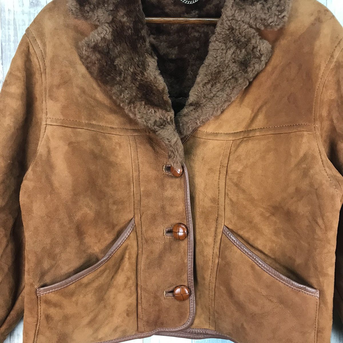 Vintage Vintage Woolea Sheepskin Leather Jacket Size ONE SIZE - 4 Thumbnail
