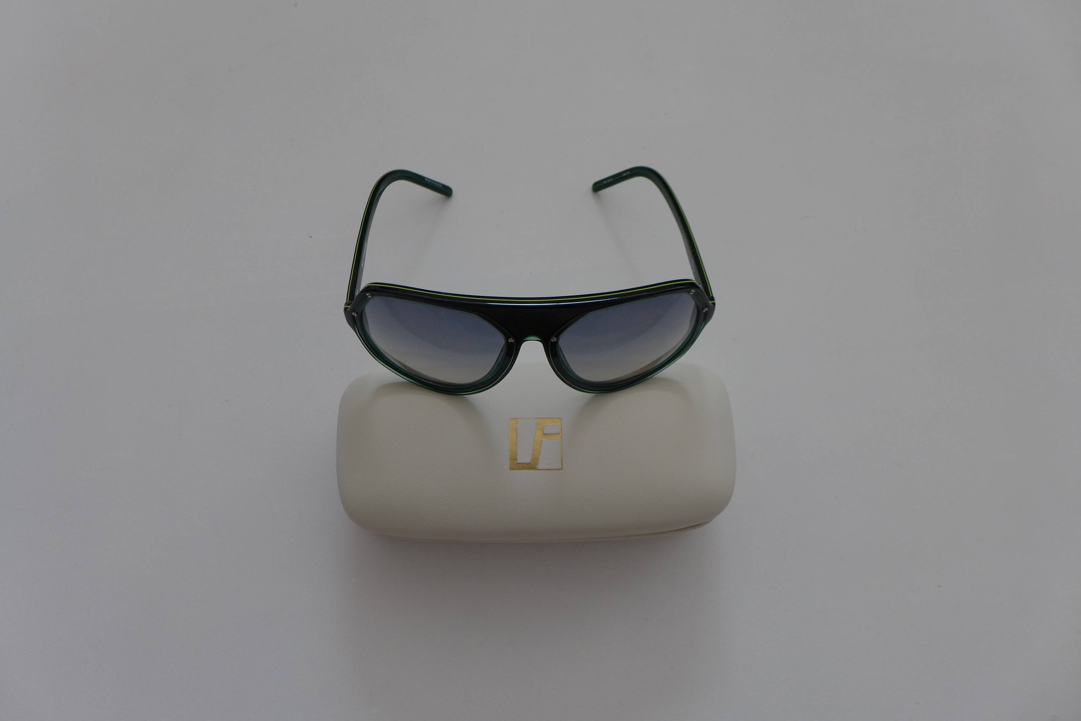 Linda Farrow Raf Simons Angular Aviator Sunglasses - Dark Green Size ONE SIZE - 2 Thumbnail
