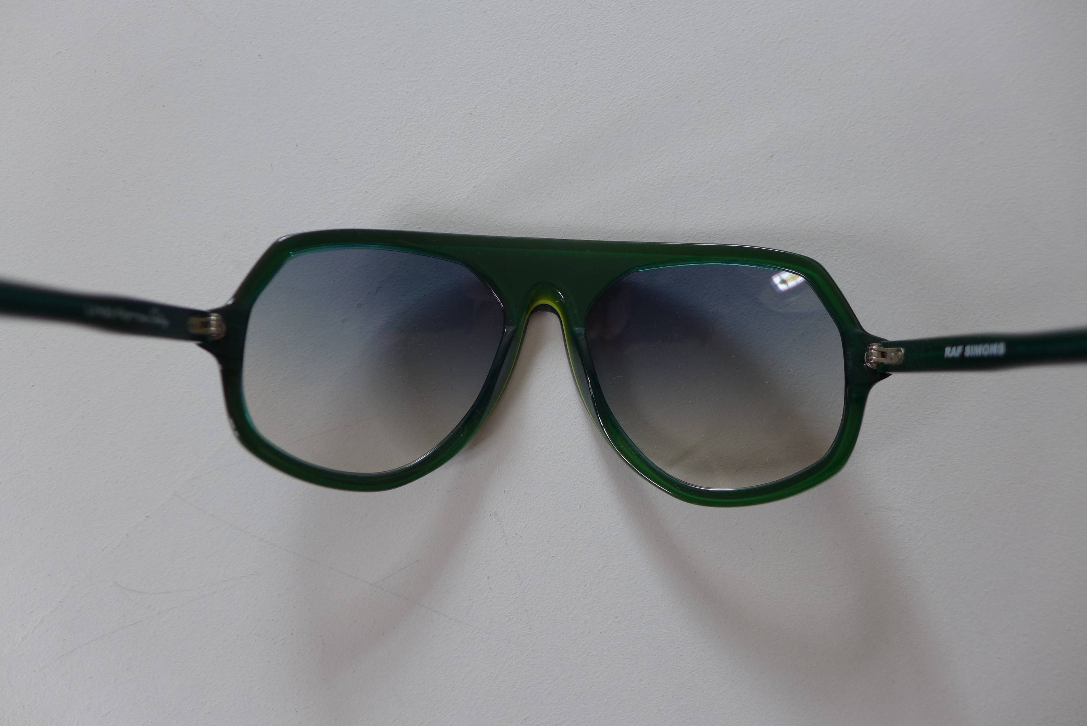 Linda Farrow Raf Simons Angular Aviator Sunglasses - Dark Green Size ONE SIZE - 19 Thumbnail