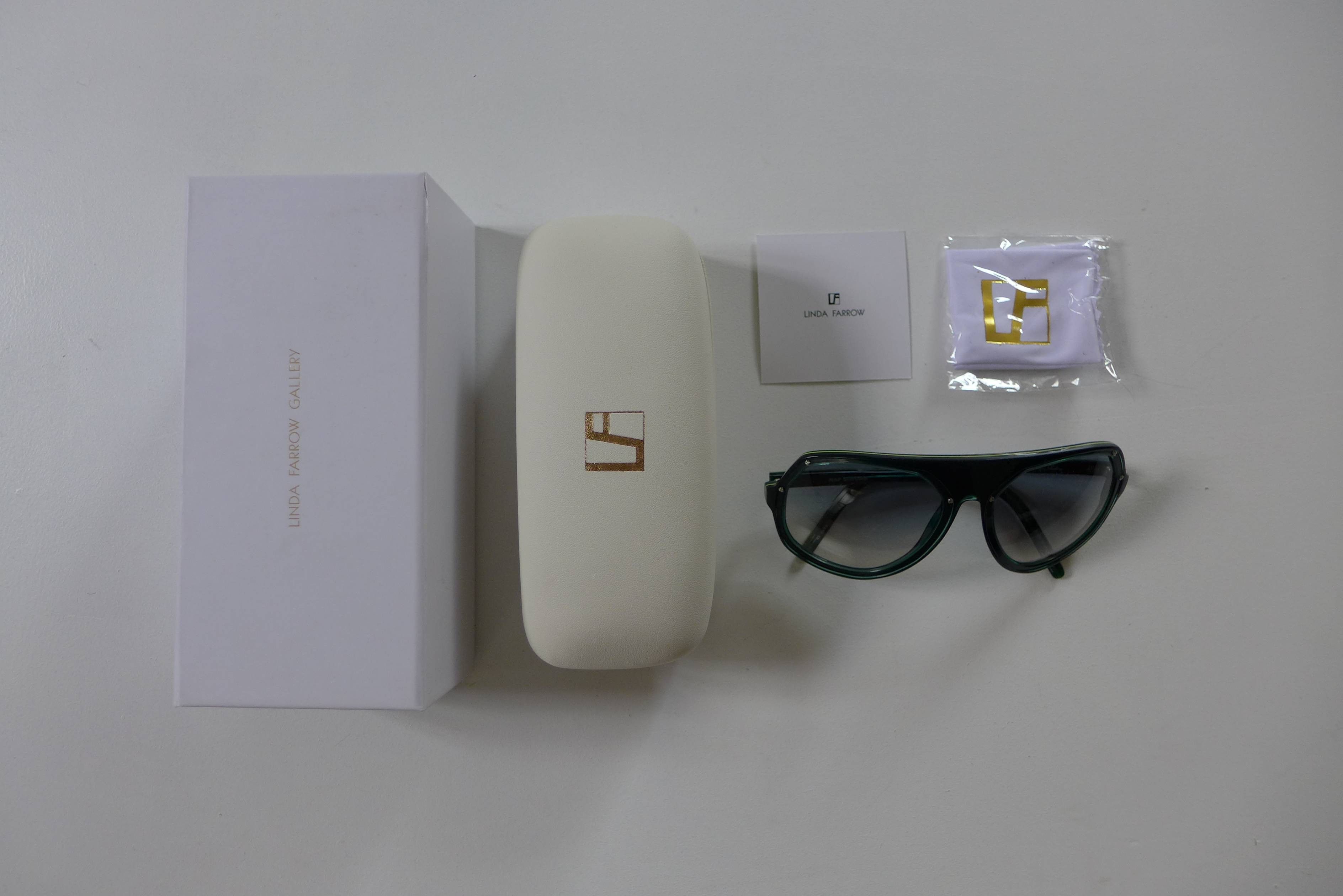Linda Farrow Raf Simons Angular Aviator Sunglasses - Dark Green Size ONE SIZE - 20 Thumbnail