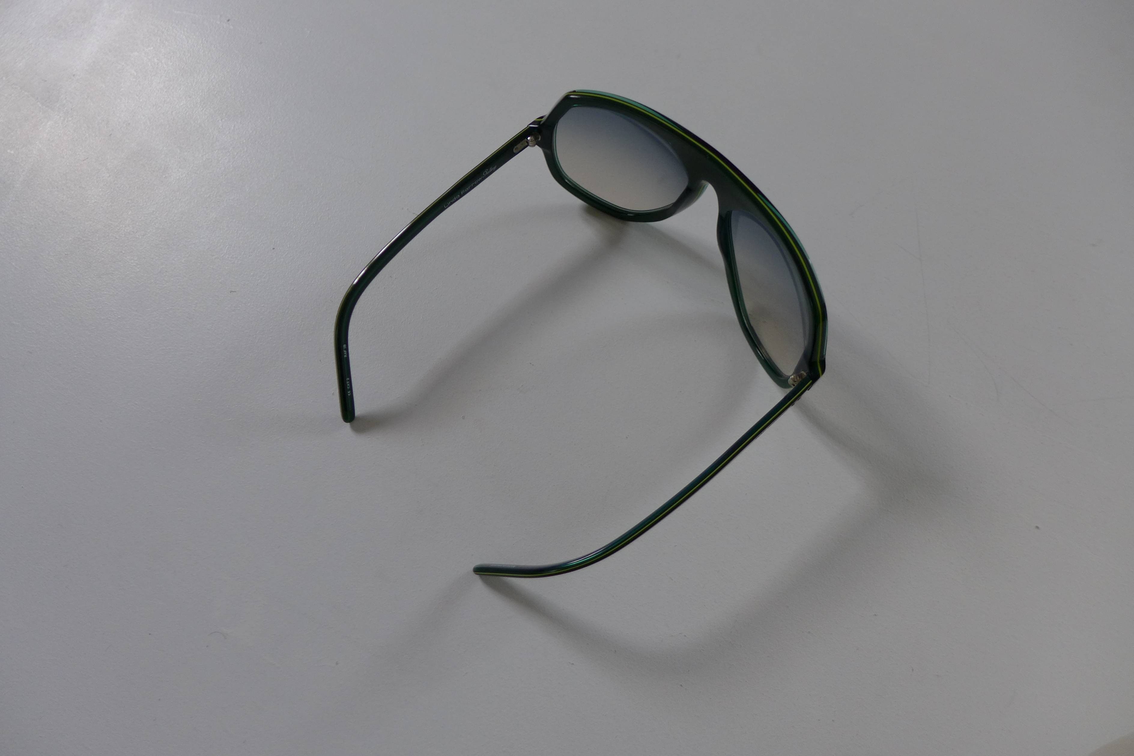 Linda Farrow Raf Simons Angular Aviator Sunglasses - Dark Green Size ONE SIZE - 5 Thumbnail