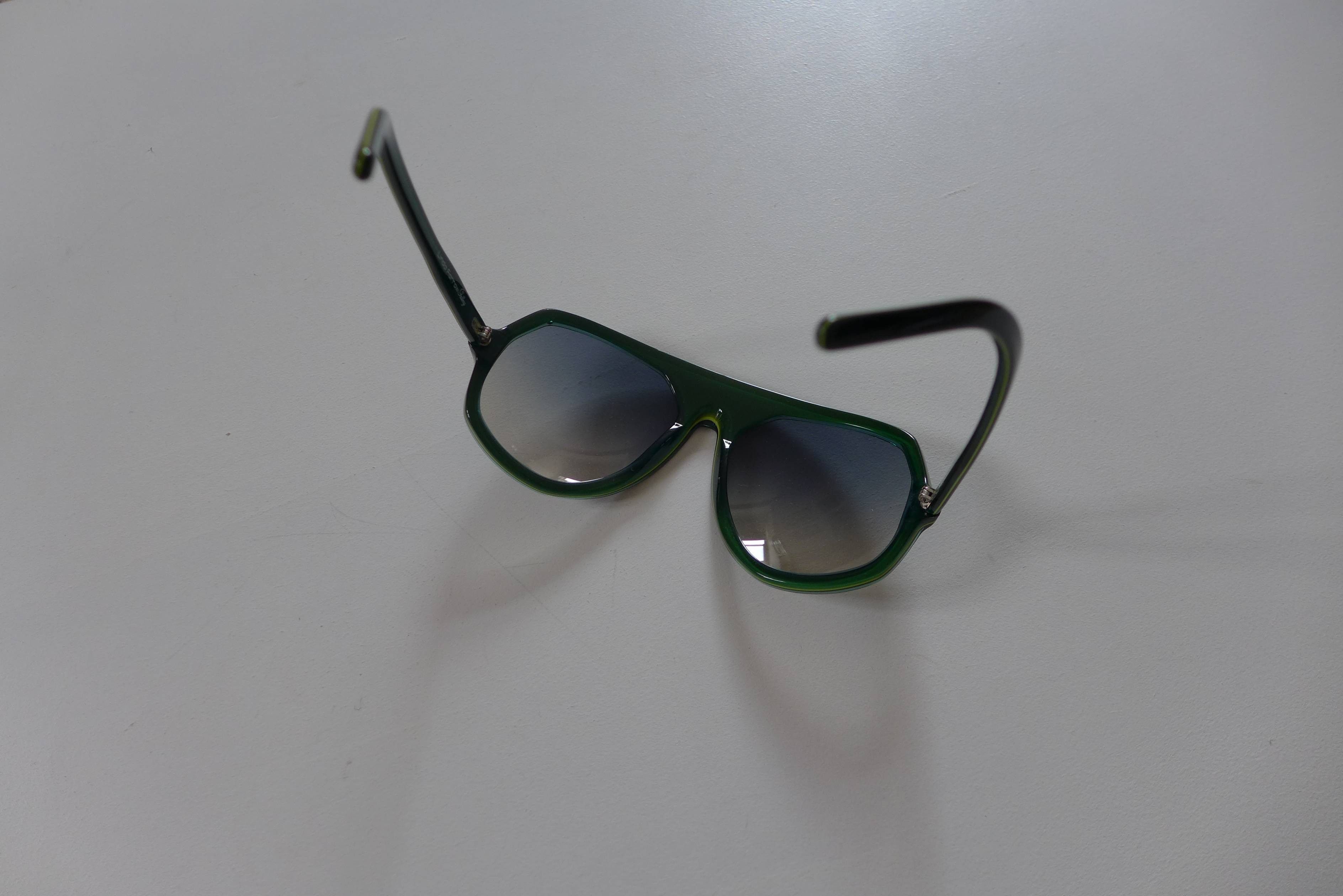 Linda Farrow Raf Simons Angular Aviator Sunglasses - Dark Green Size ONE SIZE - 18 Thumbnail