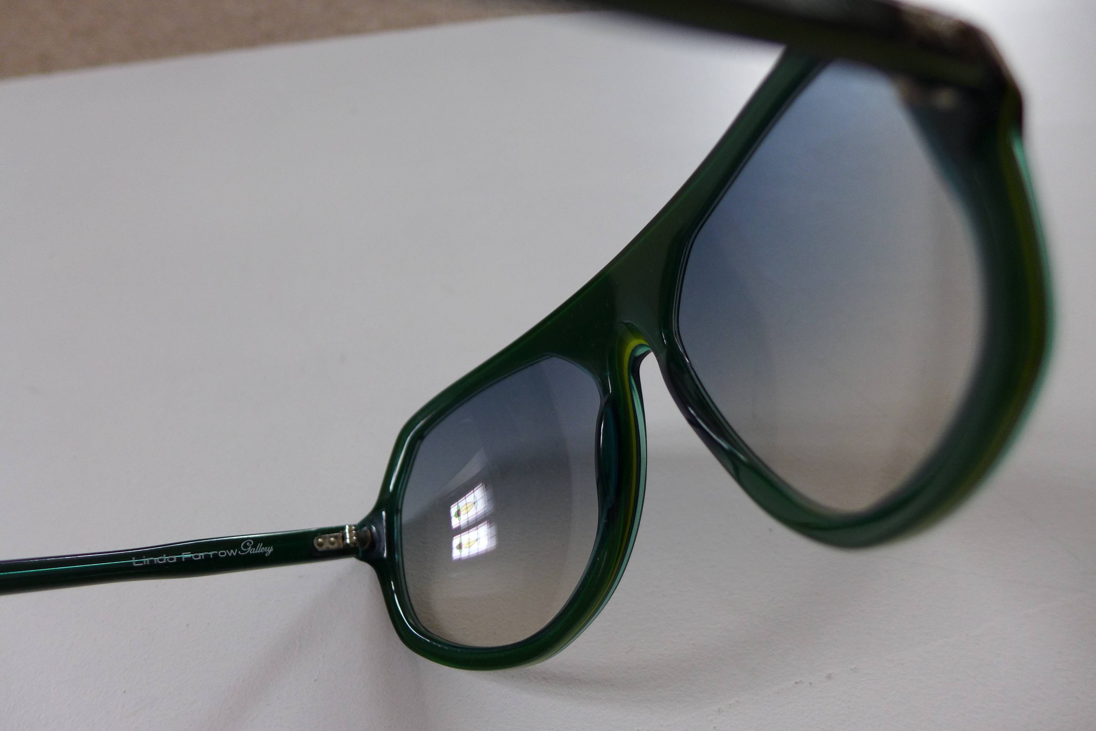 Linda Farrow Raf Simons Angular Aviator Sunglasses - Dark Green Size ONE SIZE - 15 Thumbnail