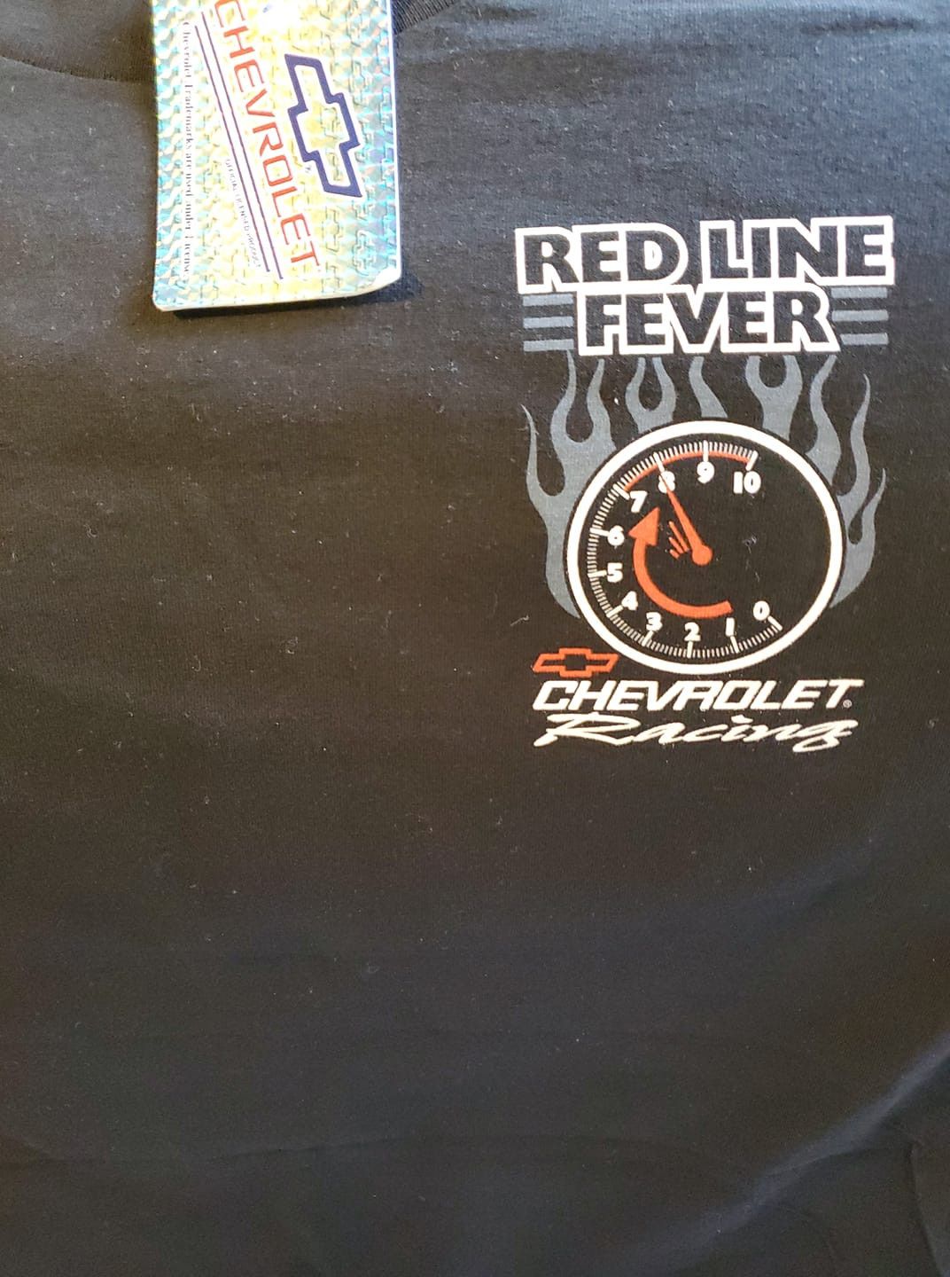 Other Chevy Racing RED Line Fever tach on a large black tee Size US L / EU 52-54 / 3 - 2 Thumbnail