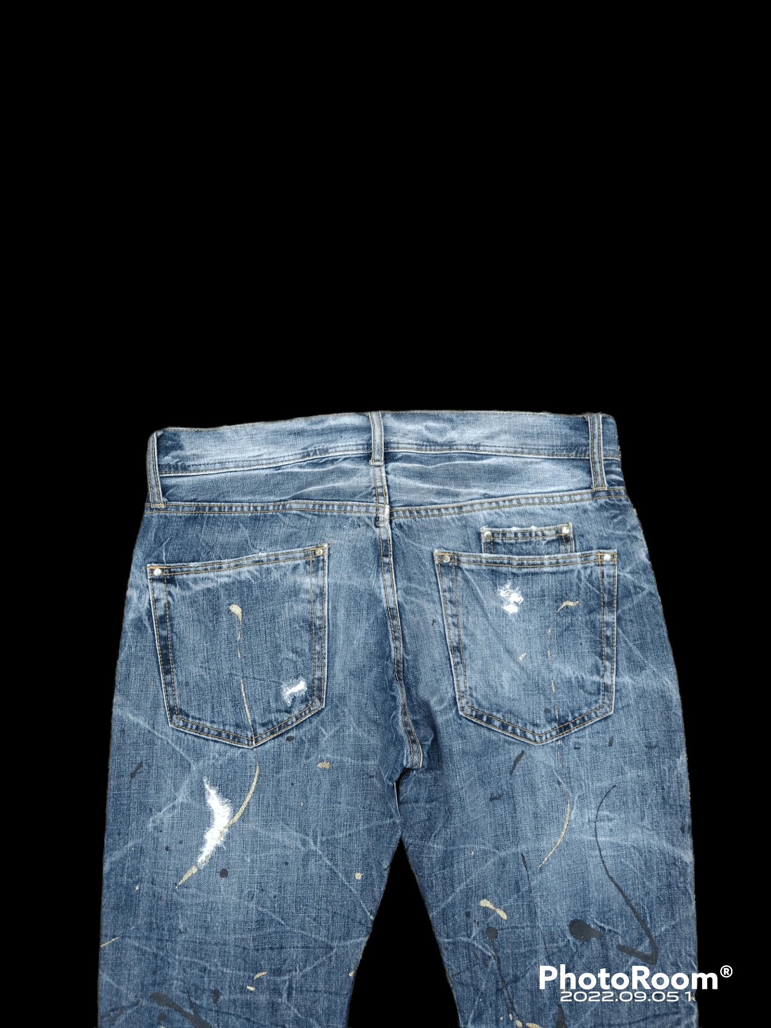 Art Comes First FLARE⚡DISTREESSED SPLATTED UNBRAND DENIM PANTS Size US 32 / EU 48 - 5 Thumbnail