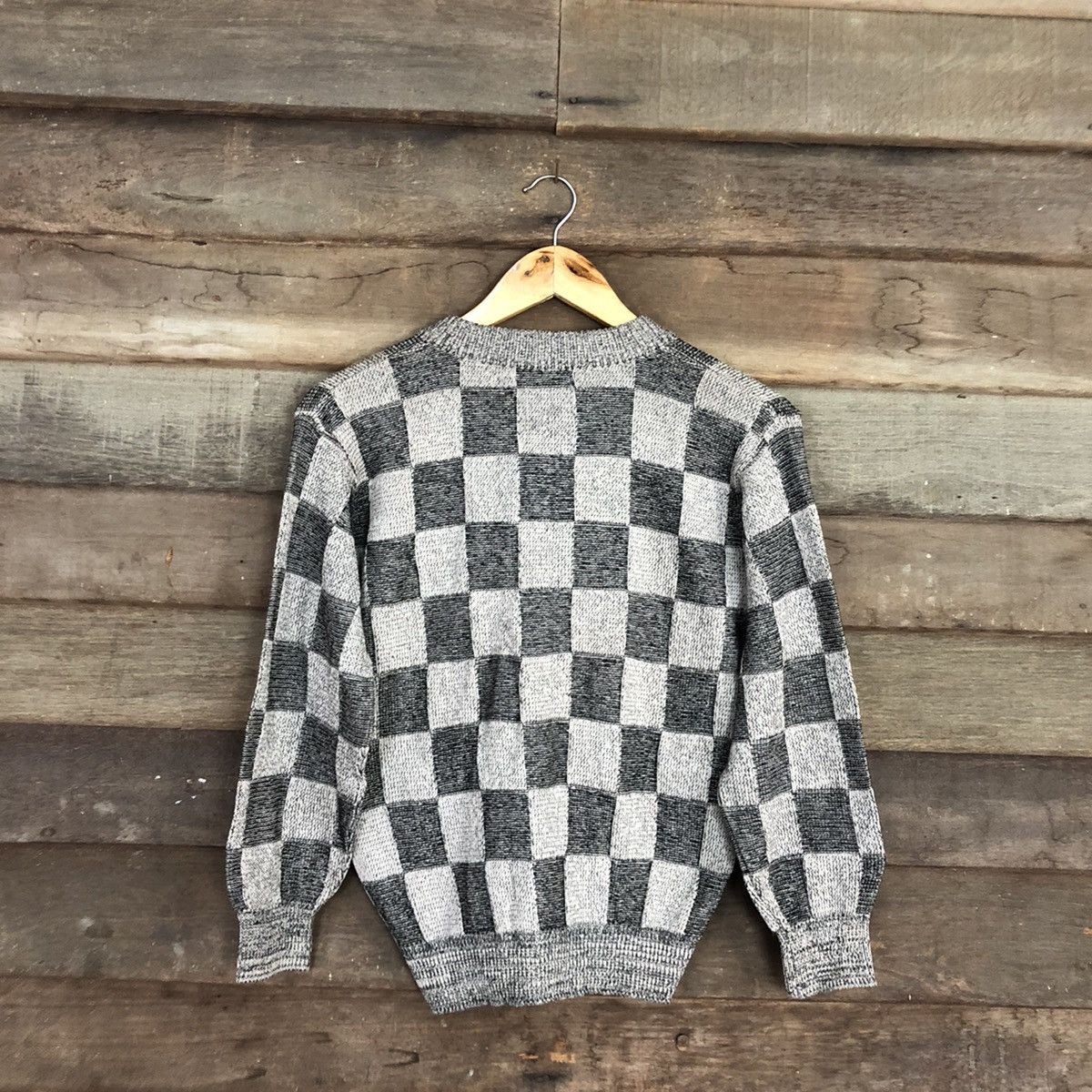 Homespun Knitwear DL MapleSugar checkered cardigan Grey Knitwear #5530 Size US S / EU 44-46 / 1 - 12 Thumbnail