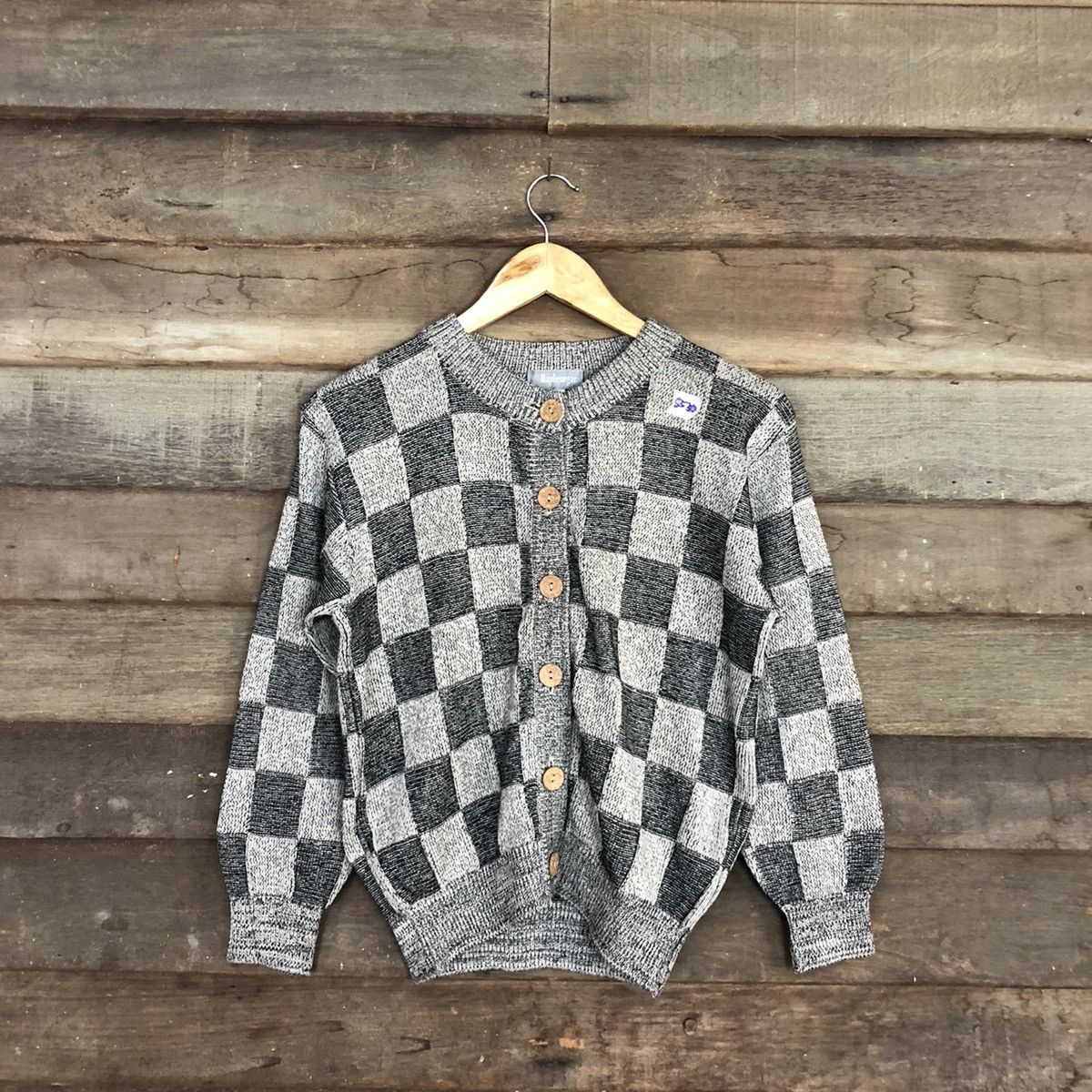 Homespun Knitwear DL MapleSugar checkered cardigan Grey Knitwear #5530 Size US S / EU 44-46 / 1 - 1 Thumbnail