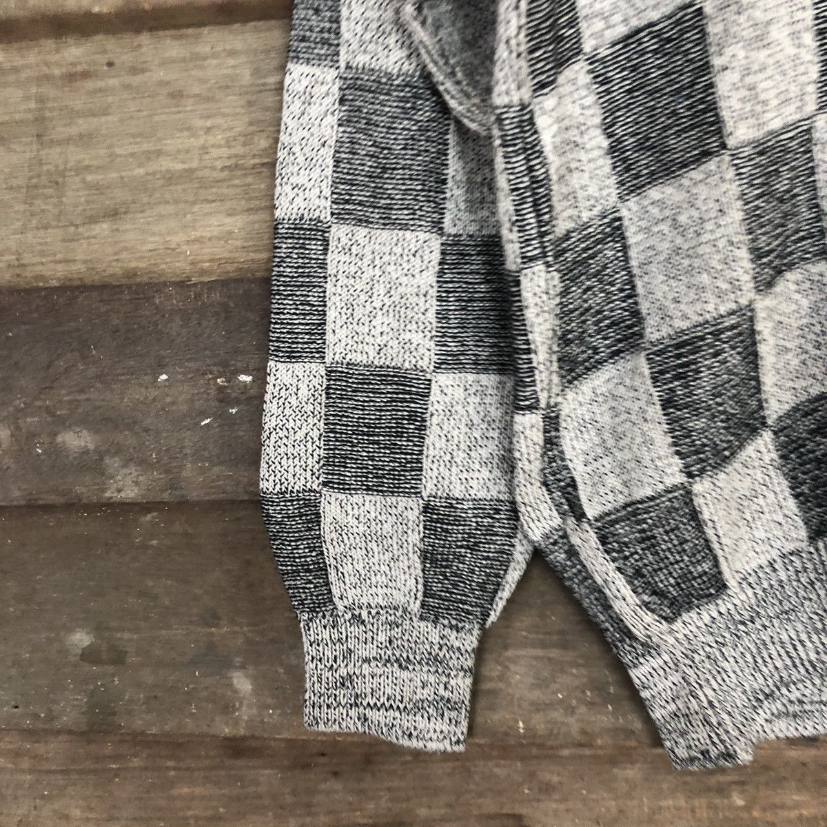 Homespun Knitwear DL MapleSugar checkered cardigan Grey Knitwear #5530 Size US S / EU 44-46 / 1 - 6 Thumbnail