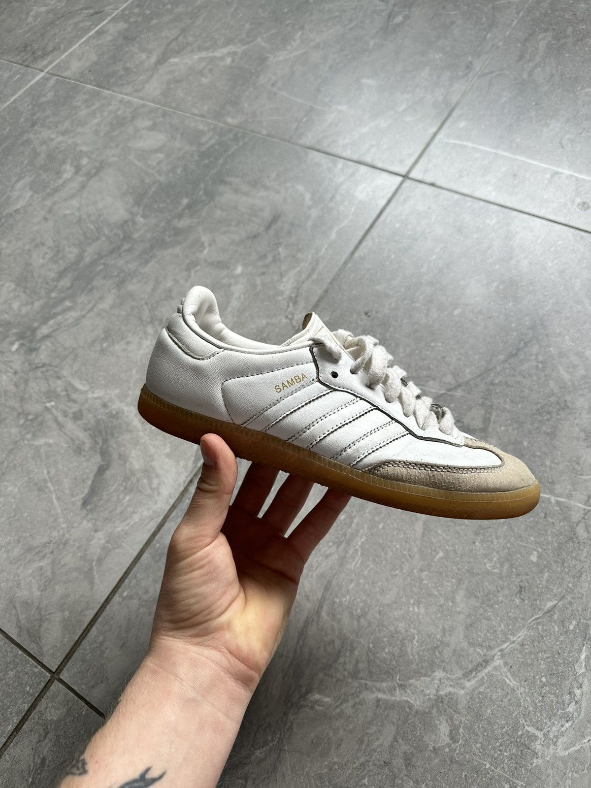 Adidas Samba White Leather Low Hype