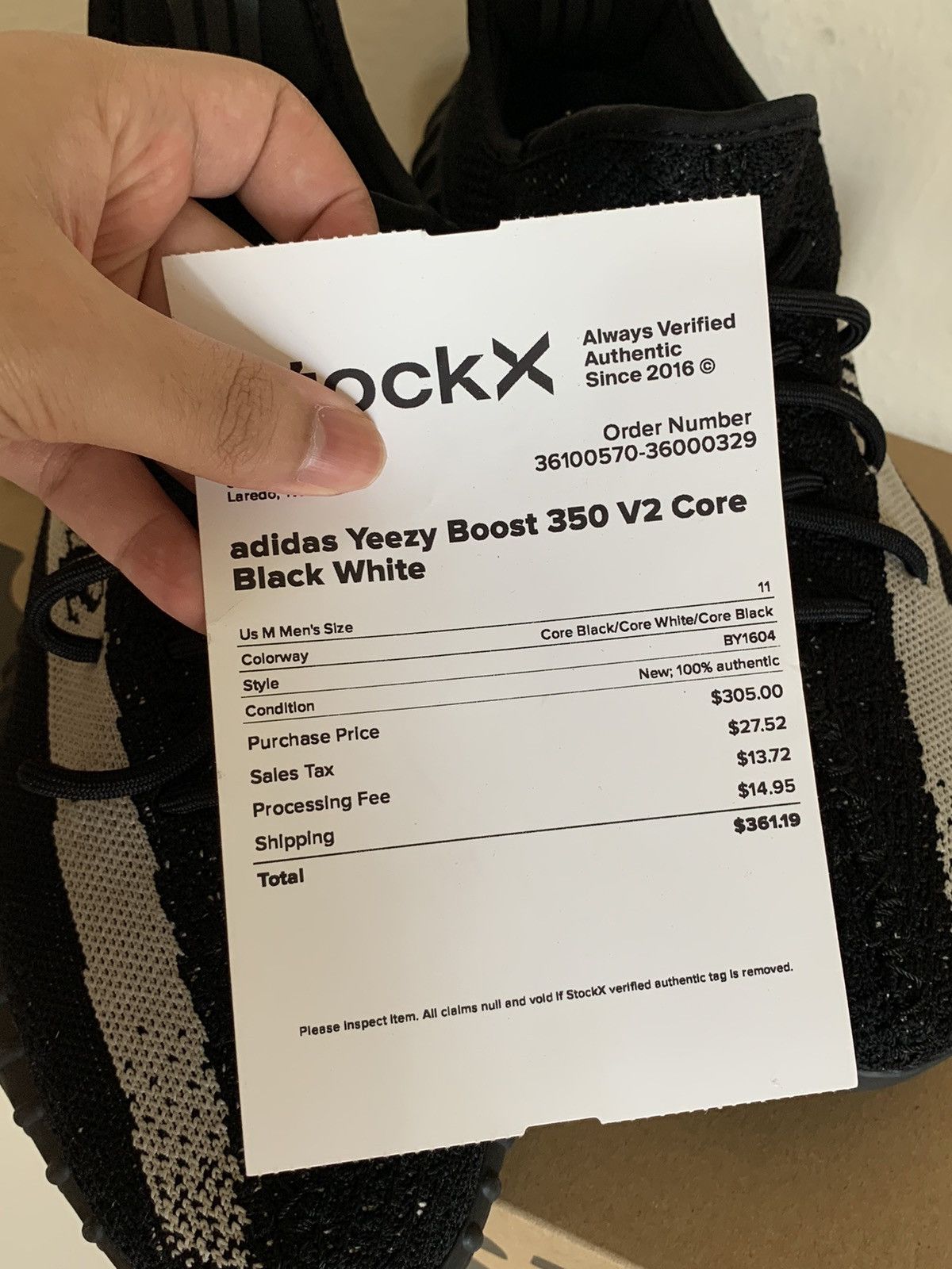 Adidas Yeezy 350 V2 Boost Black White / Oreo Size US 11 / EU 44 - 10 Thumbnail
