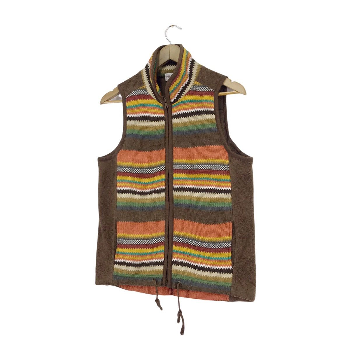 Japanese Brand × Native Vintage Firm Wave Fleece Navajo Vest Zip Up Size 38S - 2 Thumbnail