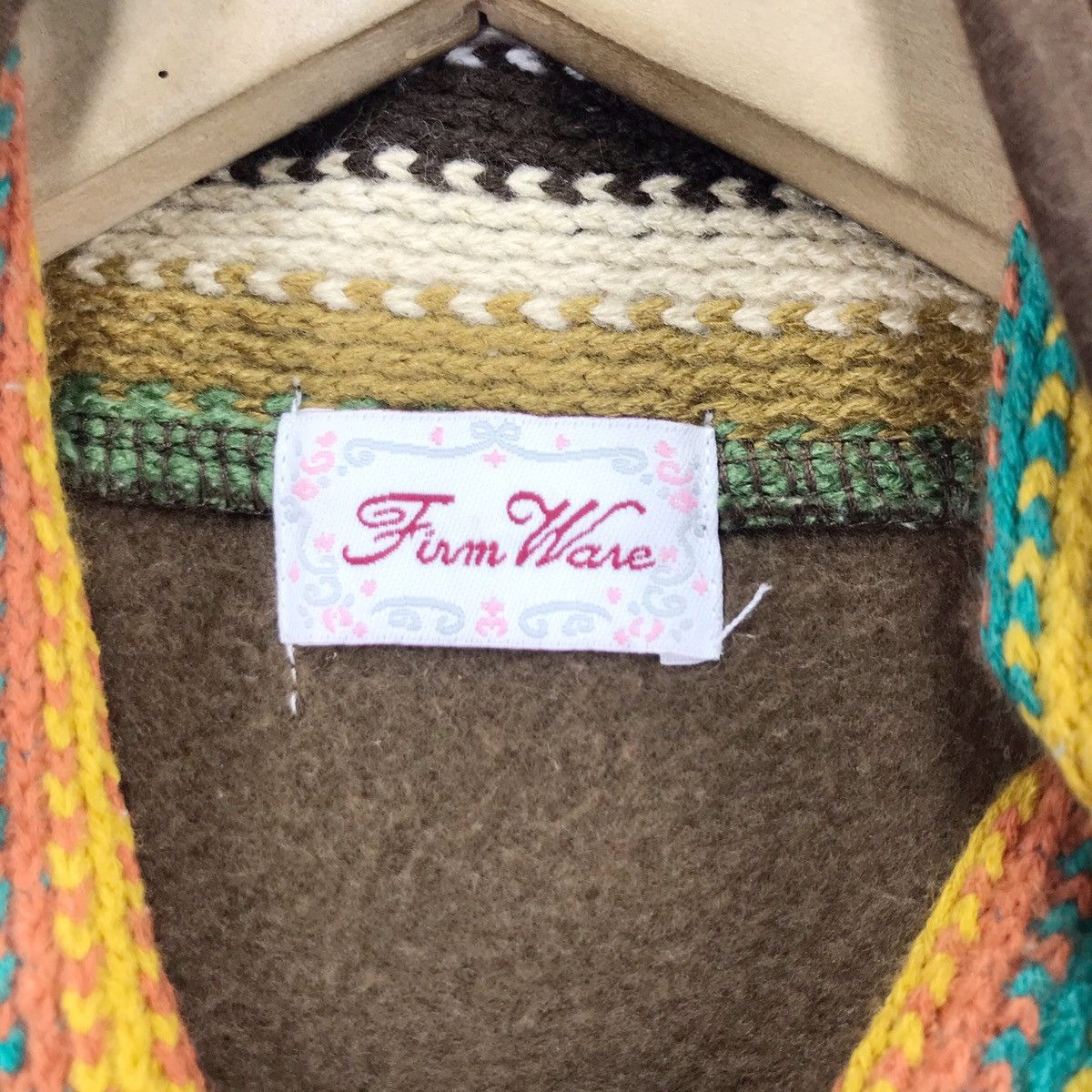 Japanese Brand × Native Vintage Firm Wave Fleece Navajo Vest Zip Up Size 38S - 6 Thumbnail