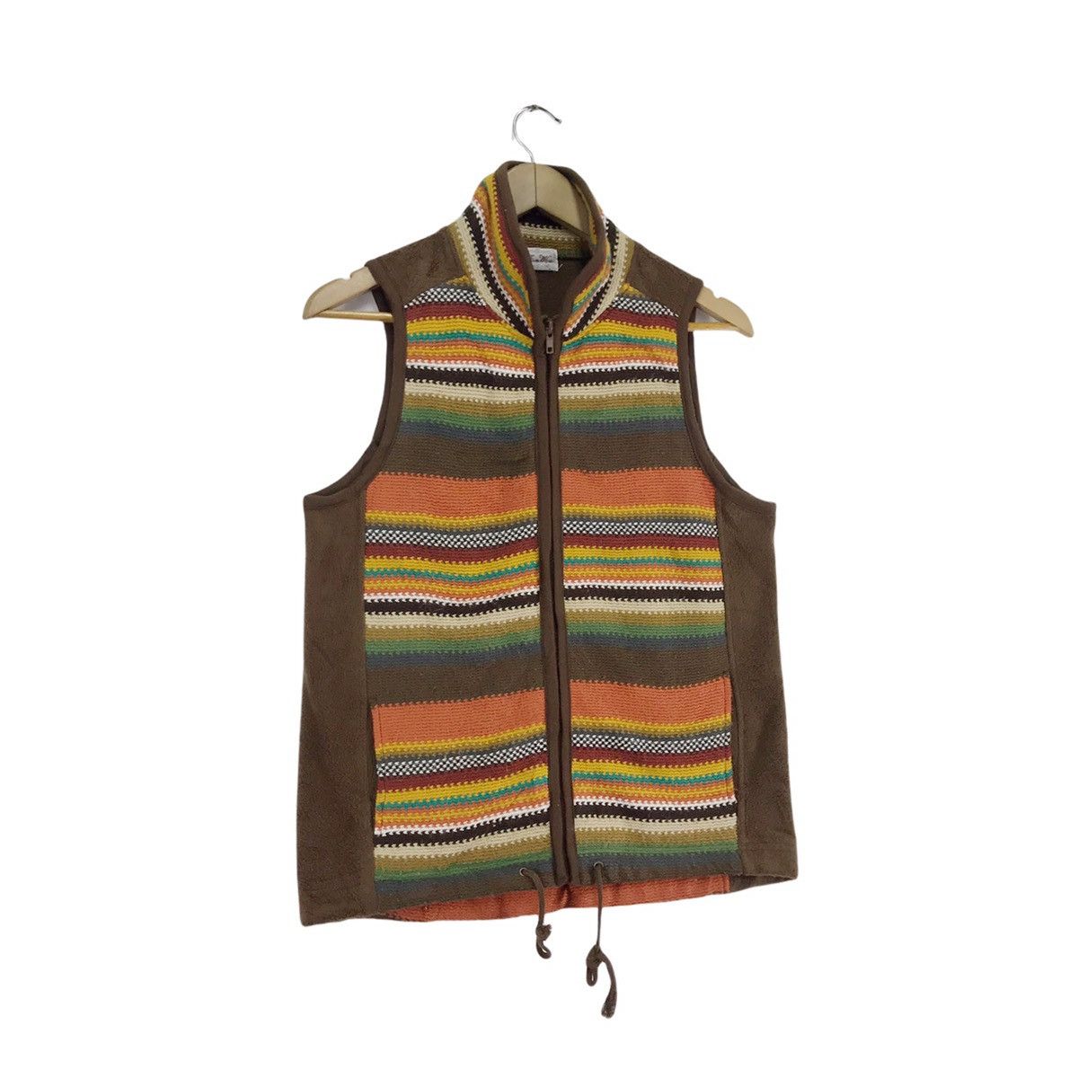 Japanese Brand × Native Vintage Firm Wave Fleece Navajo Vest Zip Up Size 38S - 3 Thumbnail