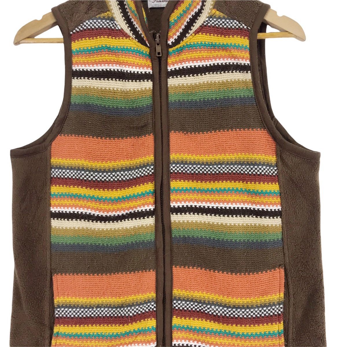 Japanese Brand × Native Vintage Firm Wave Fleece Navajo Vest Zip Up Size 38S - 4 Thumbnail