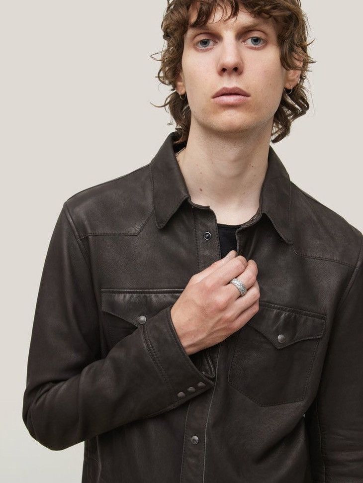 John Varvatos Mason shirt jacket. Leather 50 Size US M / EU 48-50 / 2 - 2 Thumbnail