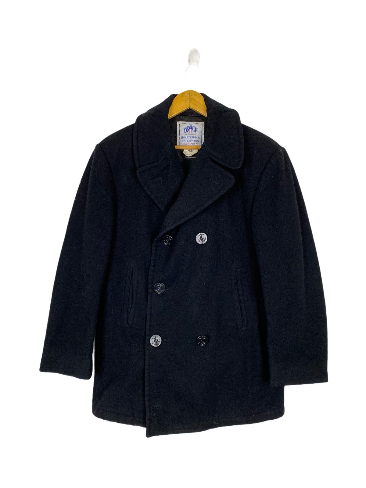 Vintage GK146 VINTAGE DSCP NAVY DOUBLE BREAST PEA COAT Size US M / EU 48-50 / 2 - 1 Thumbnail