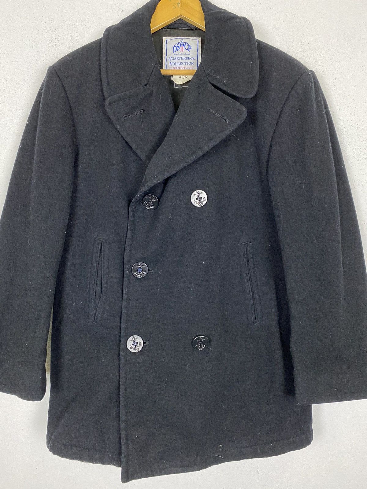 Vintage GK146 VINTAGE DSCP NAVY DOUBLE BREAST PEA COAT Size US M / EU 48-50 / 2 - 8 Thumbnail