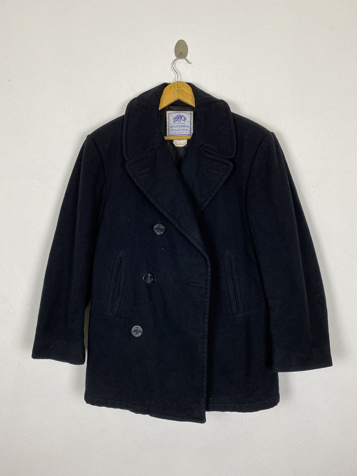 Vintage GK146 VINTAGE DSCP NAVY DOUBLE BREAST PEA COAT Size US M / EU 48-50 / 2 - 3 Thumbnail