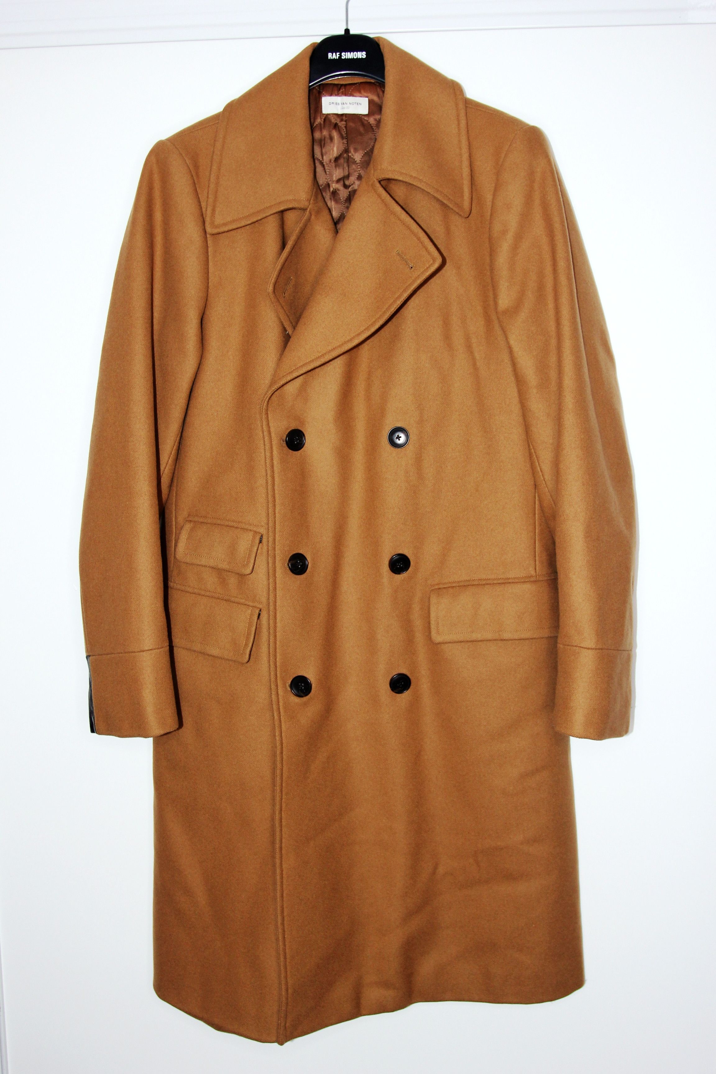Dries Van Noten AW15 DRIES VAN NOTEN RUSSEL LEATHER TRIM WOOL COAT 50 Size US M / EU 48-50 / 2 - 1 Thumbnail