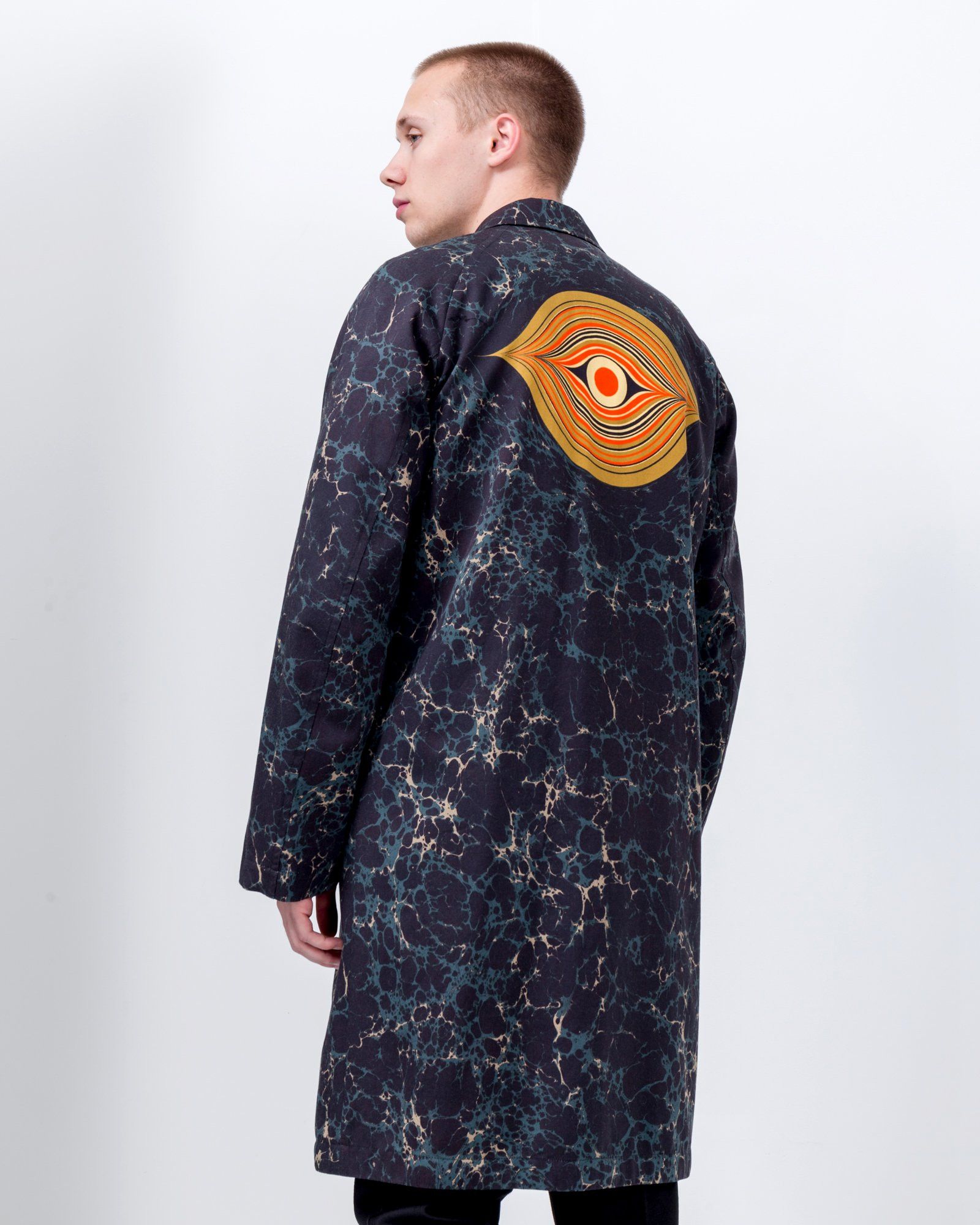 Dries Van Noten AW18 DRIES VAN NOTEN MARBLE EYE REVERSIBLE COAT 48 