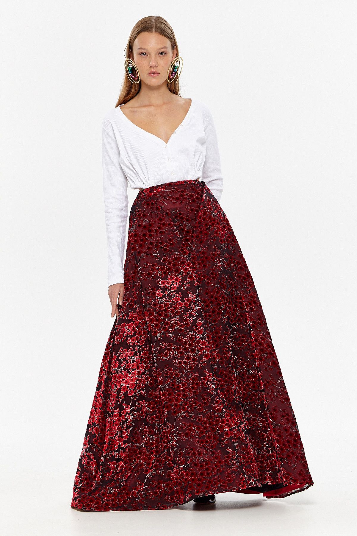 Y/Project BNWT AW20 Y/PROJECT EMBROIDERED FLORAL MAXI SKIRT 36 Size 25" / US 0 / IT 36 - 21 Thumbnail