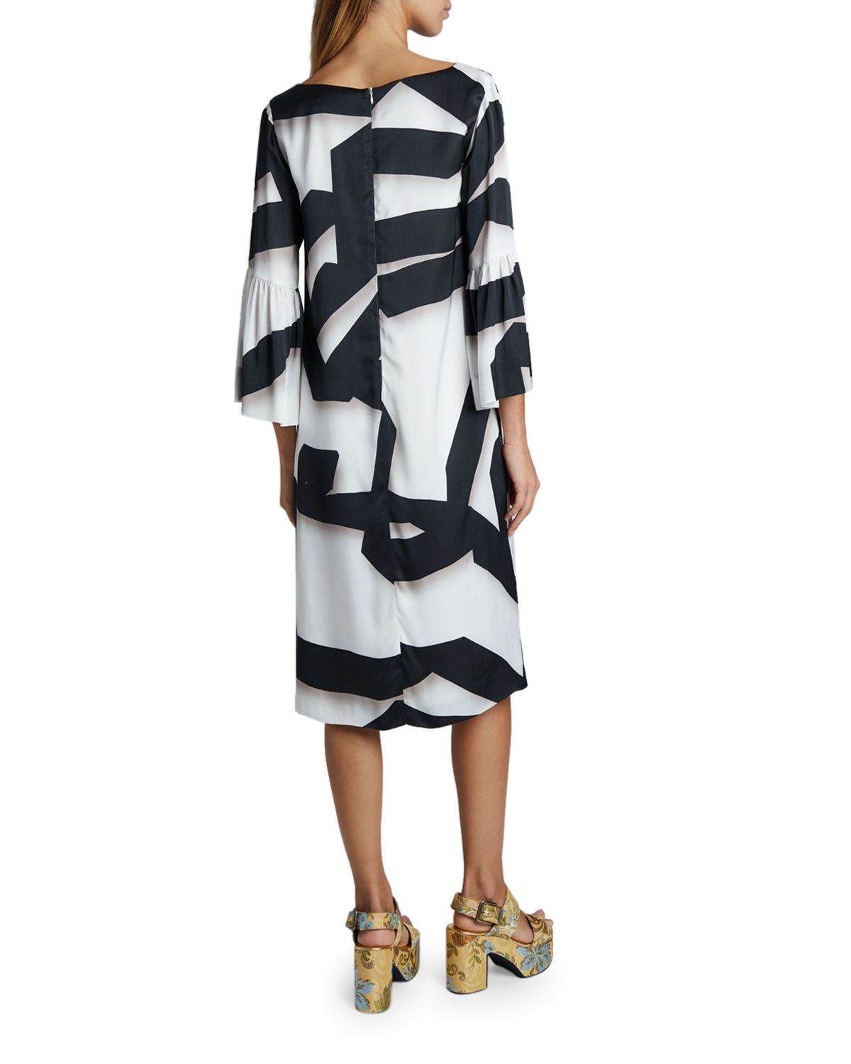 Dries Van Noten BNWT SS20 DRIES VAN NOTEN DANZ FLARE SLEEVE MID DRESS 34 Size XXS / US 00 / IT 34 - 14 Thumbnail