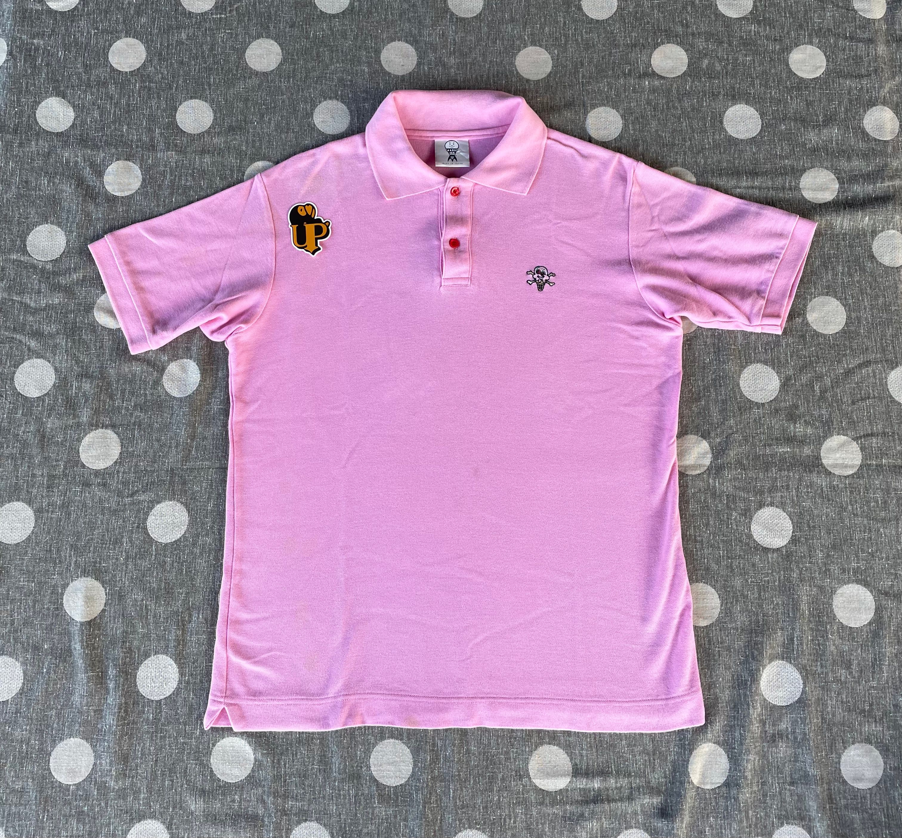 Pre-owned Billionaire Boys Club X Icecream Og Bbc Icecream Embroidered “cones & Bones” Logo Polo Shirt In Pink