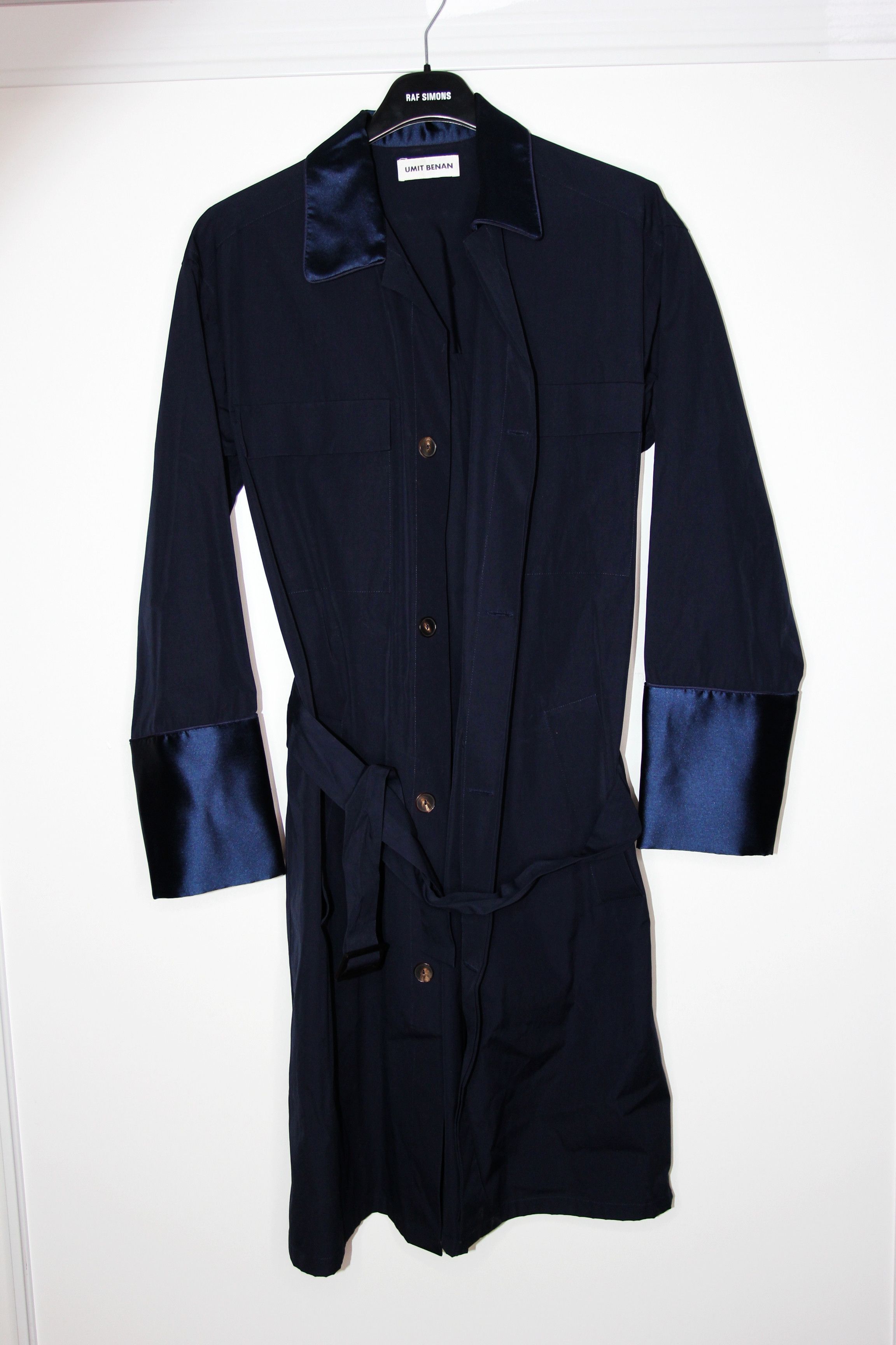 image of Ss16 Umit Benan Light Coat 46 in Navy, Men's (Size Small)