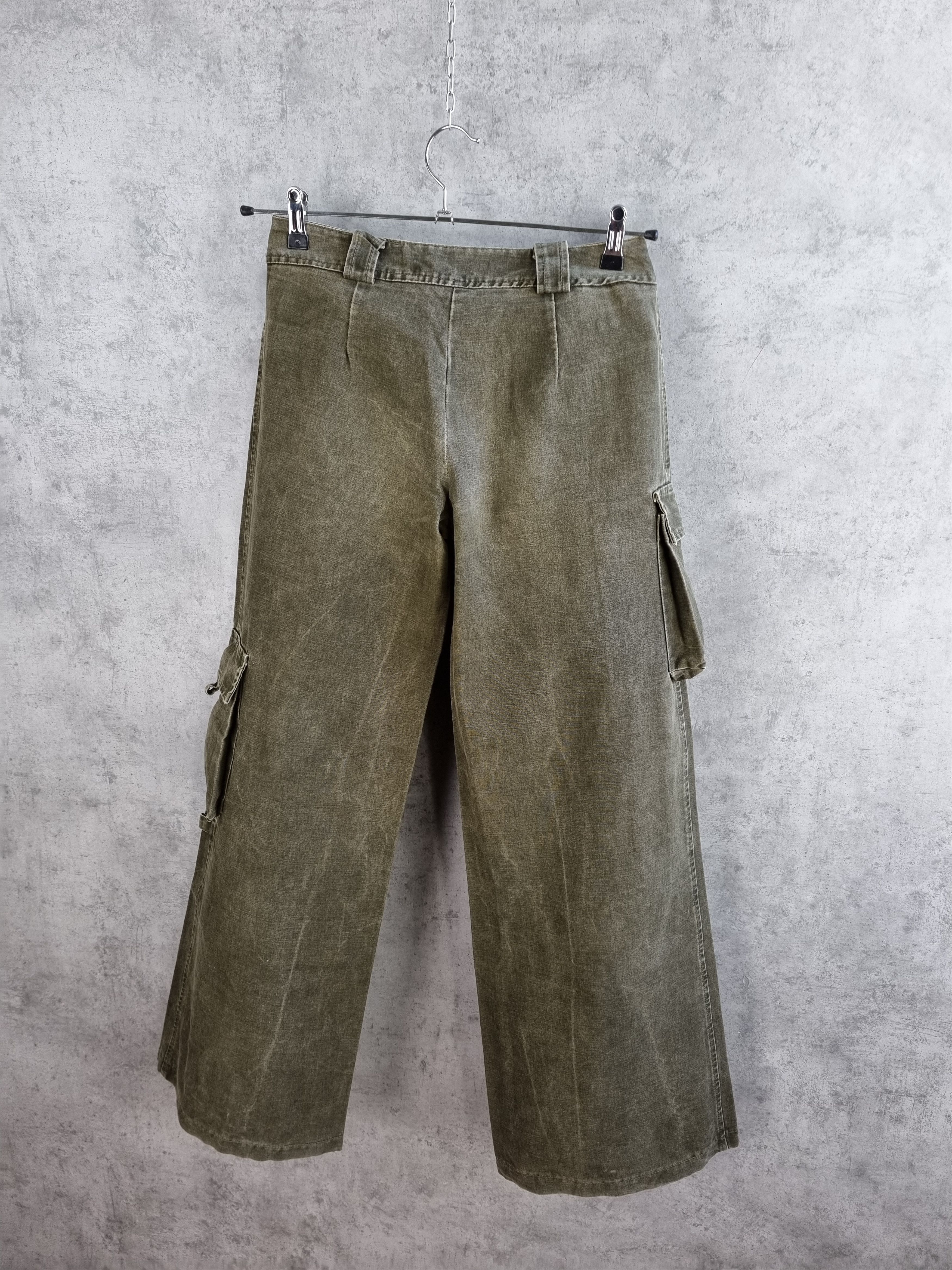 Japanese Brand Unique 90s Military Baggy Flared Vintage Rare Italian Pants Size US 29 - 3 Thumbnail
