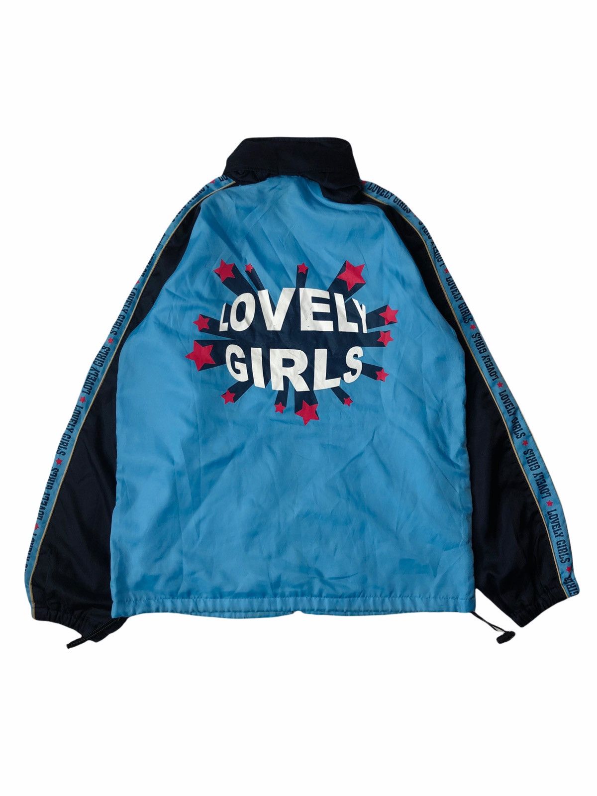image of 2000S Lovely Girls - 3D Graphic Lovely Girls Coach Jacket in Blue, Men's (Size Medium)